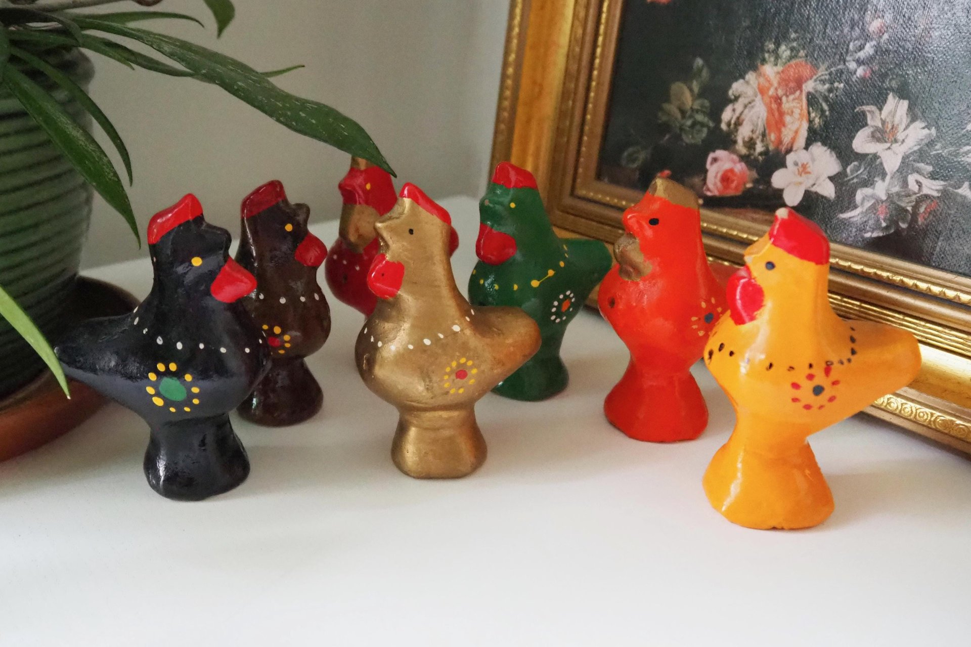 Vintage bird whistle set | Ceramic bird whistles | Retro bird whistles | Colourful bird whistles | Made in Finland | Finnish bird whistles