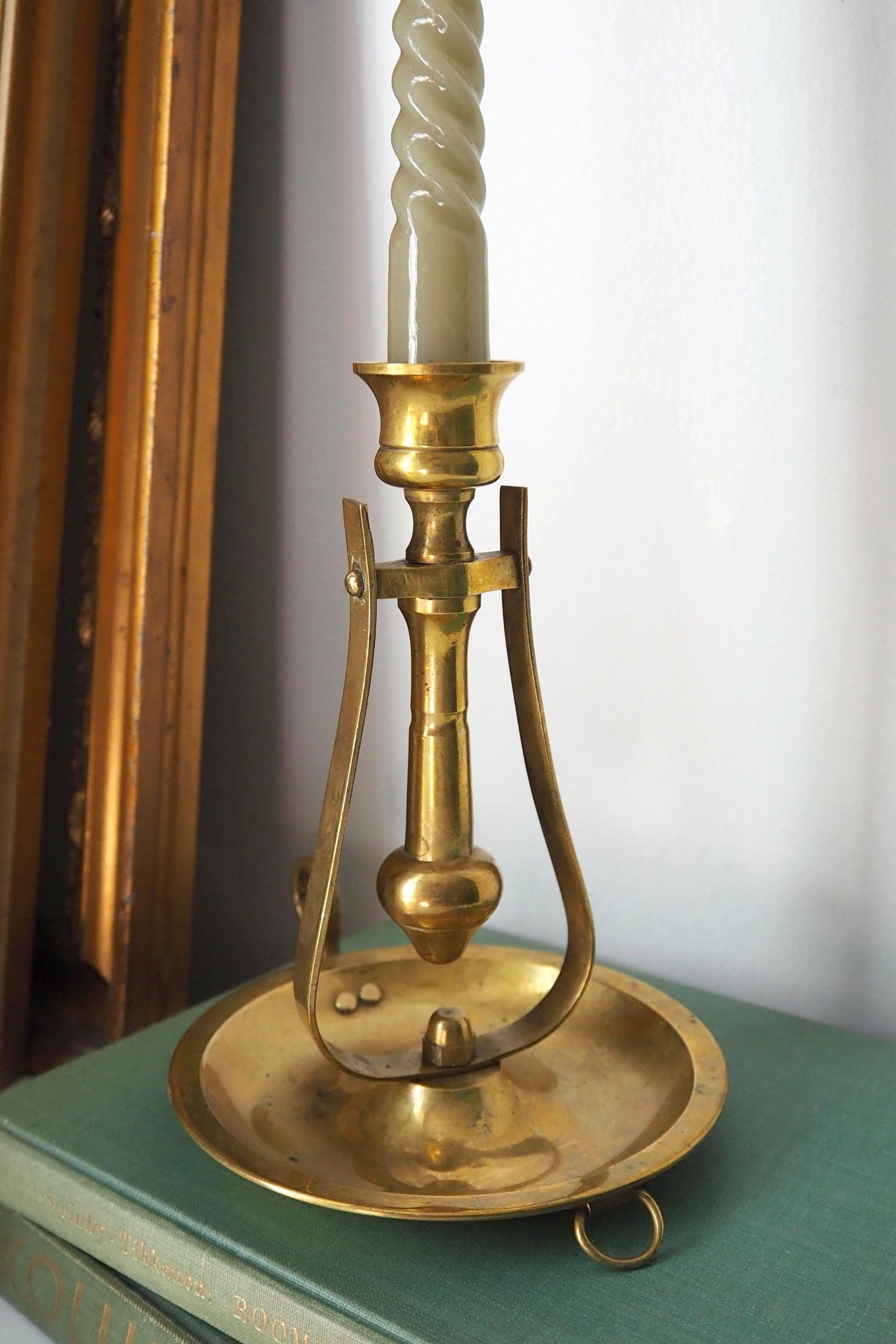 Vintage gimbal candlestick holder | Gimbal brass candlestick holder | Vintage chamber candle holder | Vintage ship candlestick holder