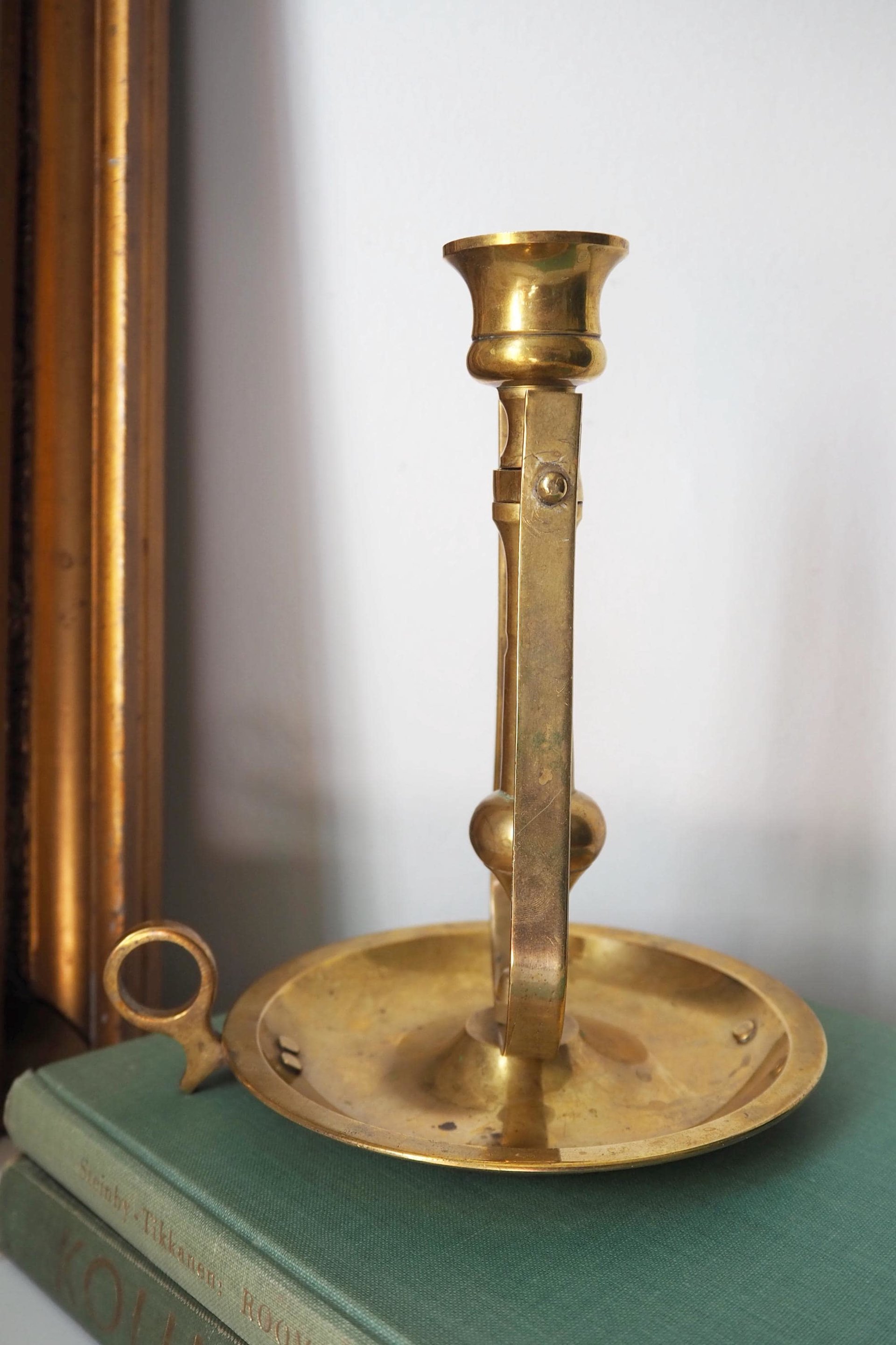 Vintage gimbal candlestick holder | Gimbal brass candlestick holder | Vintage chamber candle holder | Vintage ship candlestick holder