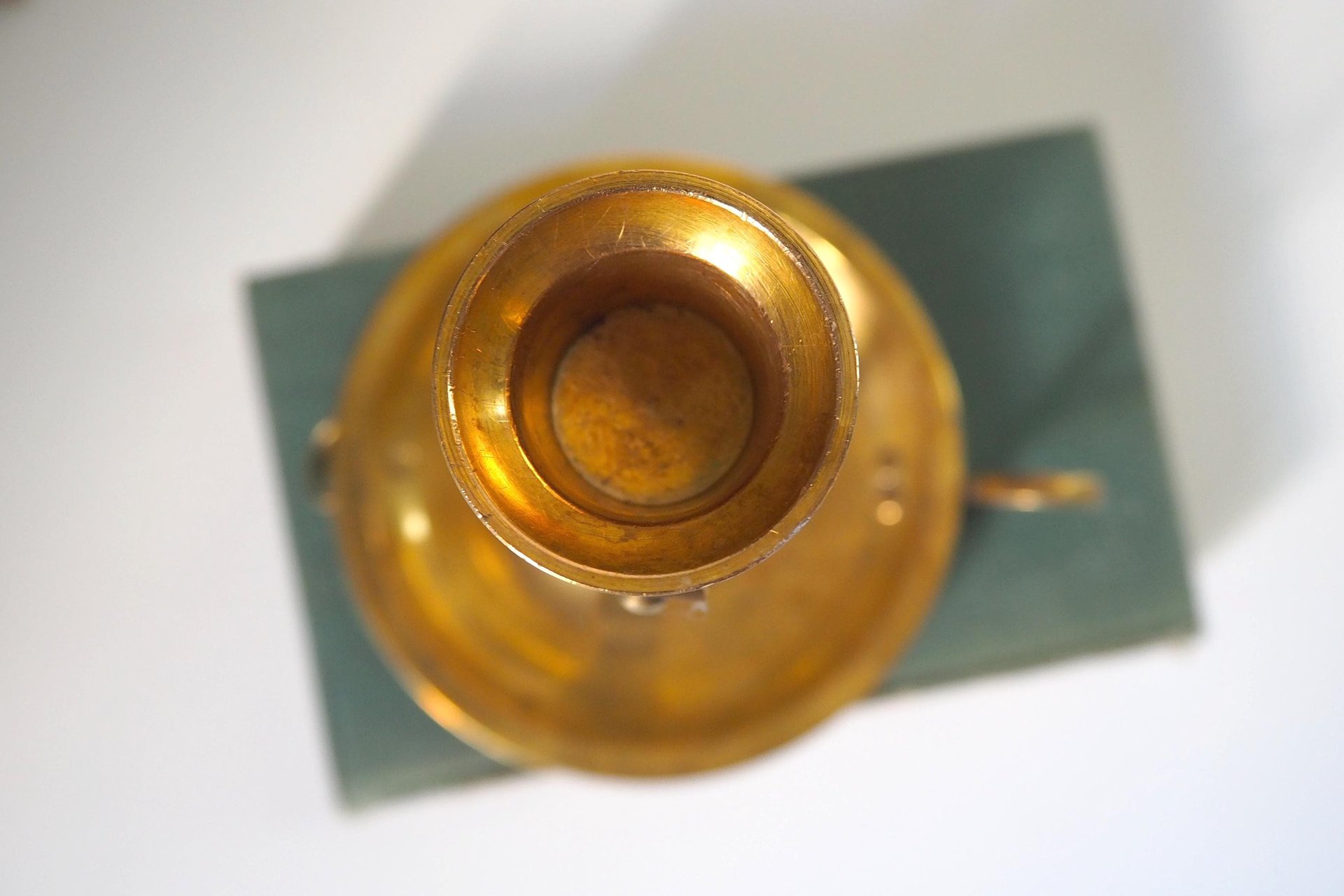 Vintage gimbal candlestick holder | Gimbal brass candlestick holder | Vintage chamber candle holder | Vintage ship candlestick holder