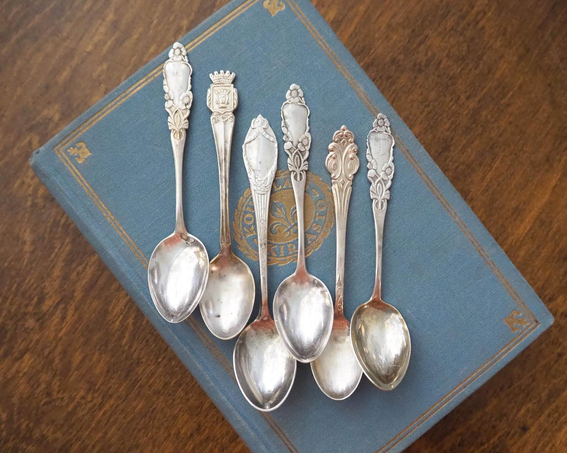 Set of six vintage coffee spoons | Small silver plated coffee spoons | Mismatched spoon set | Vintage alpacca coffee spoons