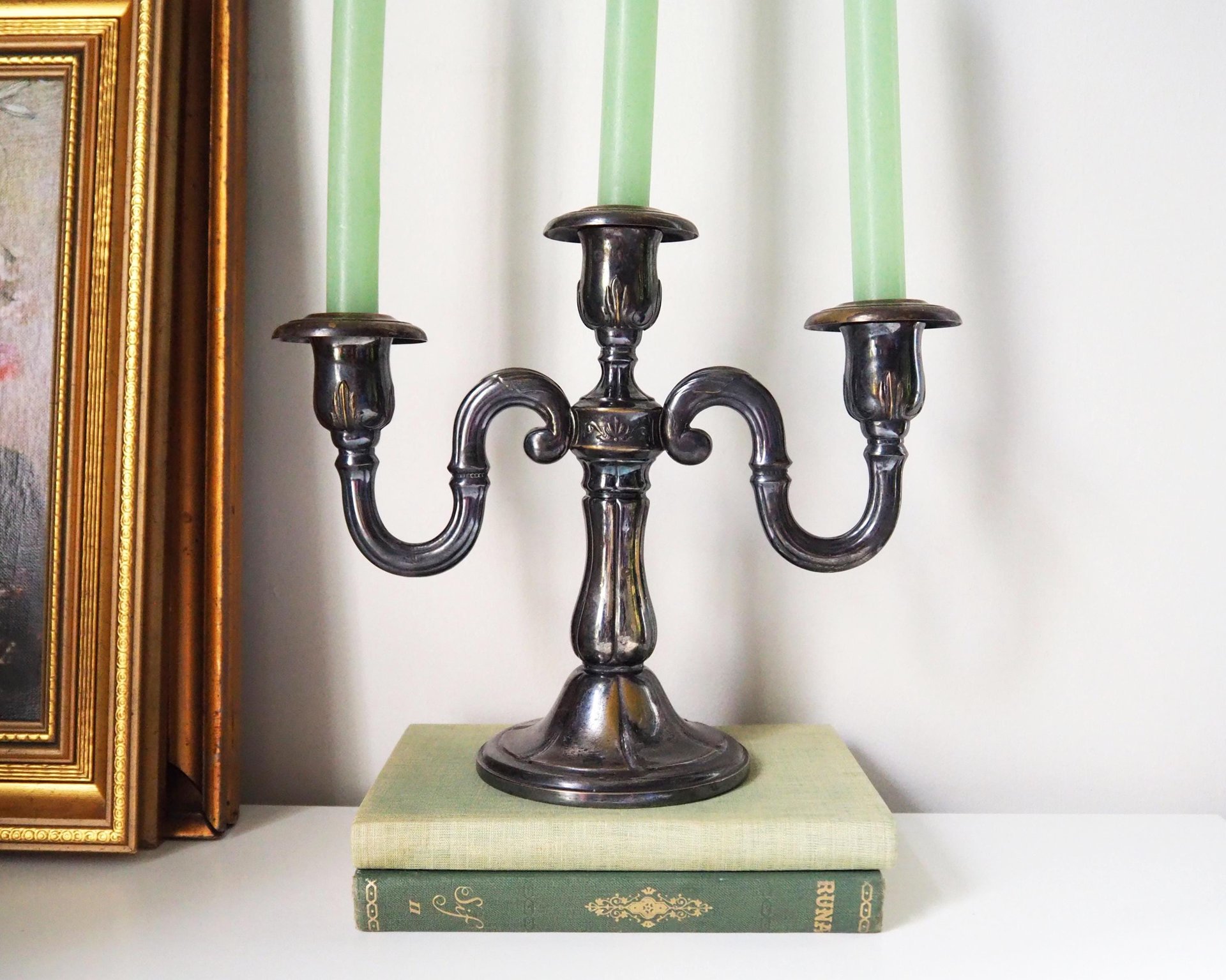 Vintage three arm candelabra | Silver plated candelabrum | Three arm candlestick holder | Vintage candelabrum | Vintage candle holder