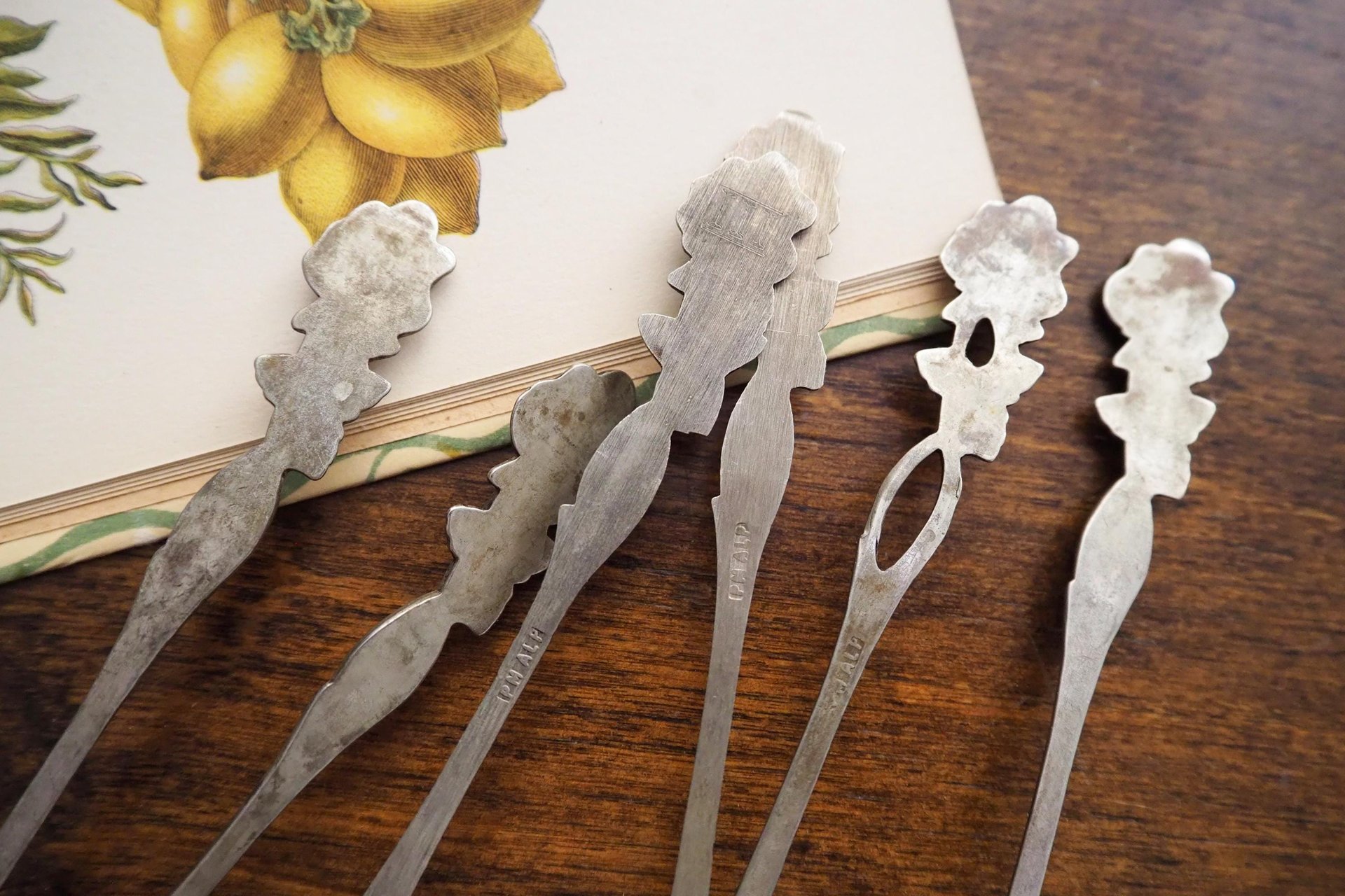 Set of six vintage teaspoons | Vintage alpacca silver teaspoons | Vintage teaspoons | Rose teaspoon set | Vintage alpacca teaspoons
