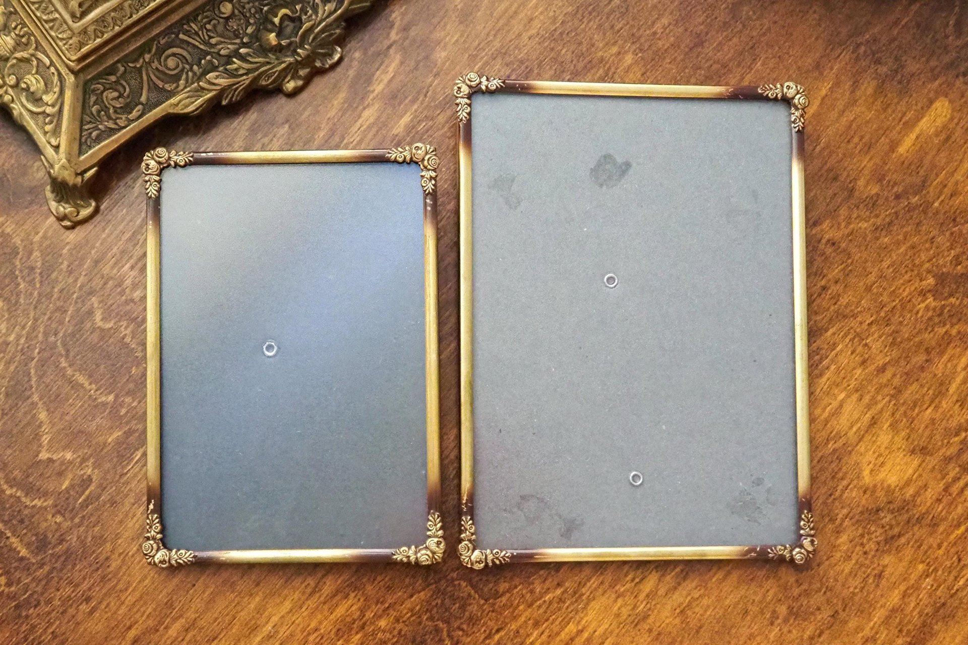 Set of two vintage photo frames | Vintage brass frames | Set of two matching vintage frames | Vintage brass frame set | Vintage frames