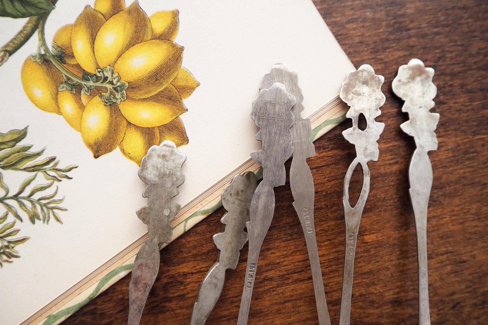 Set of six vintage teaspoons | Vintage alpacca silver teaspoons | Vintage teaspoons | Rose teaspoon set | Vintage alpacca teaspoons