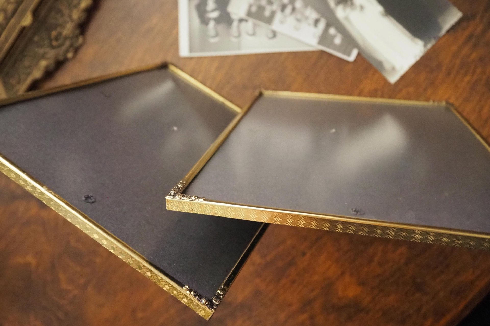 Set of two vintage photo frames | Vintage brass frames | Matching vintage frames | Vintage brass frame set | Vintage Jyden frames