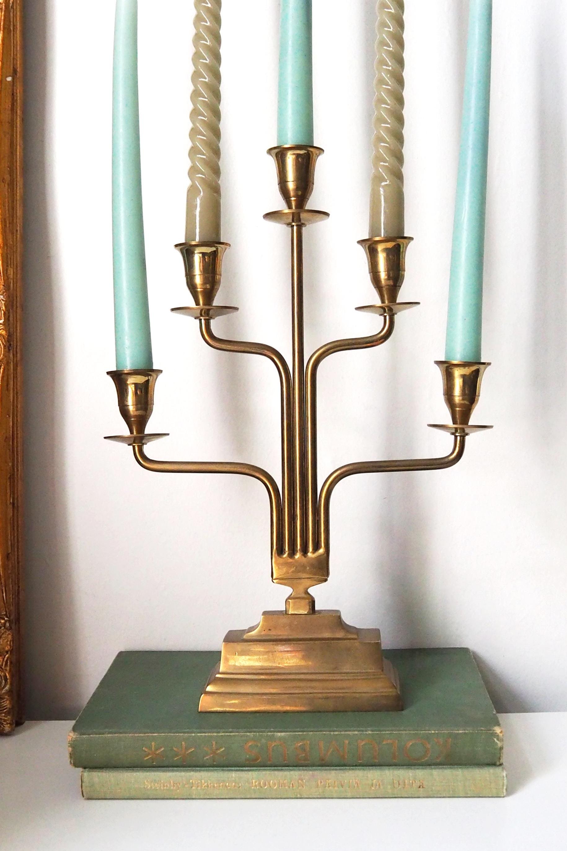 Vintage five arm candelabra | Brass candelabra | Five arm candlestick holder | Vintage candelabrum | Brass candelabrum