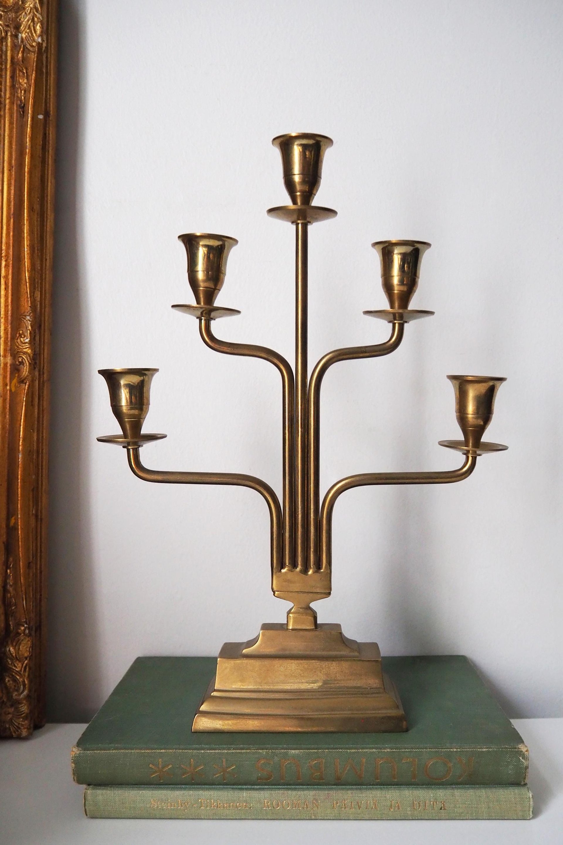 Vintage five arm candelabra | Brass candelabra | Five arm candlestick holder | Vintage candelabrum | Brass candelabrum