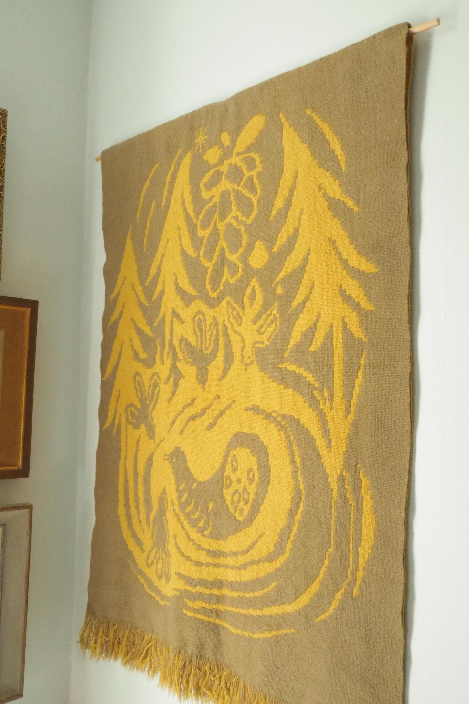Vintage wall hanging | Handmade wall tapestry | Scandinavian wall hanging | Vintage bird wall tapestry | Reversible wall tapestry