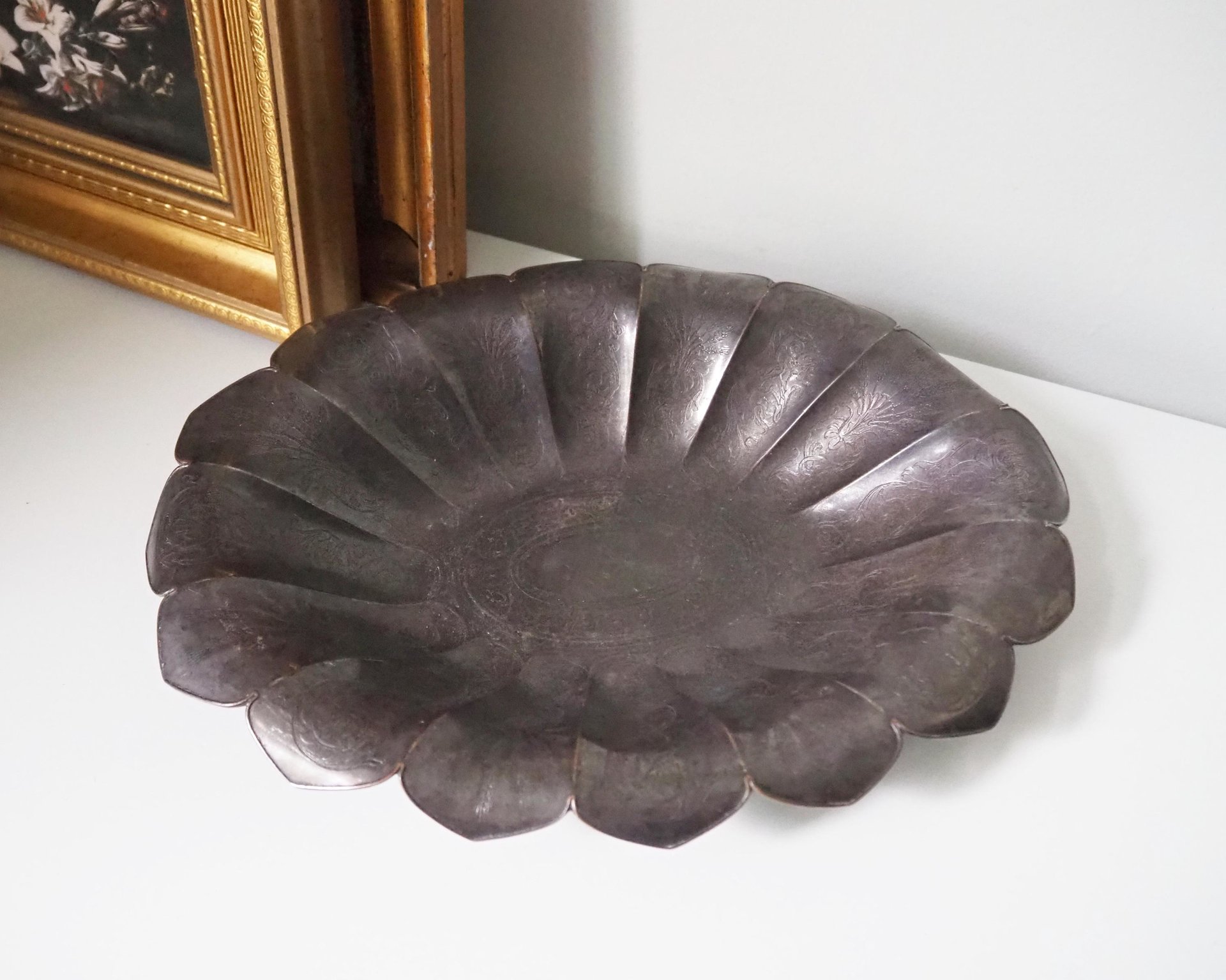 Vintage silver plated bowl | Silver plated fruit bowl | Vintage serving bowl | Scalloped silver plated bowl | Vintage fruit bowl