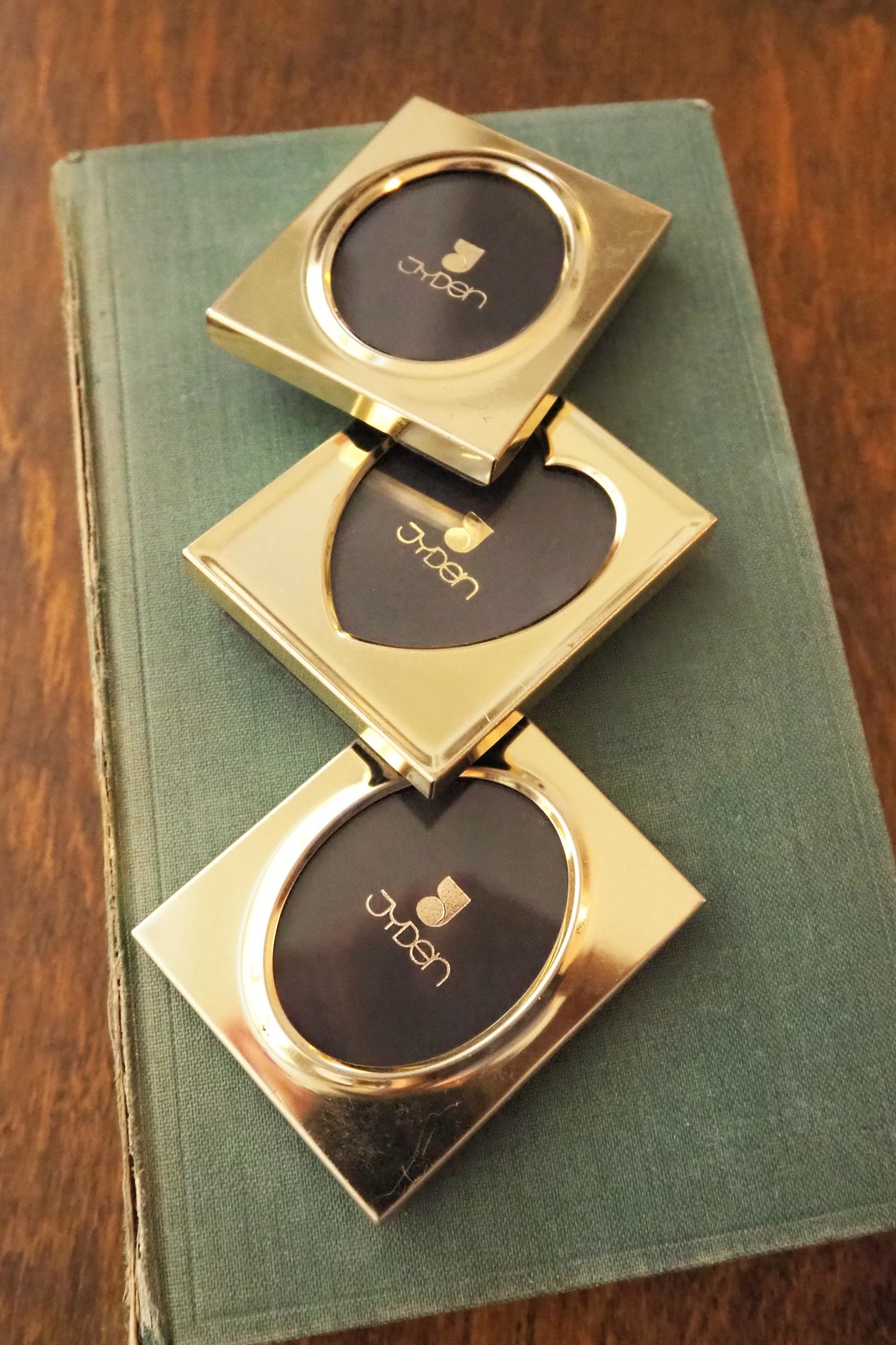 Set of three vintage picture frames | Tiny photo frames | Danish picture frames | Vintage brass picture frames | Small Jyden photo frames