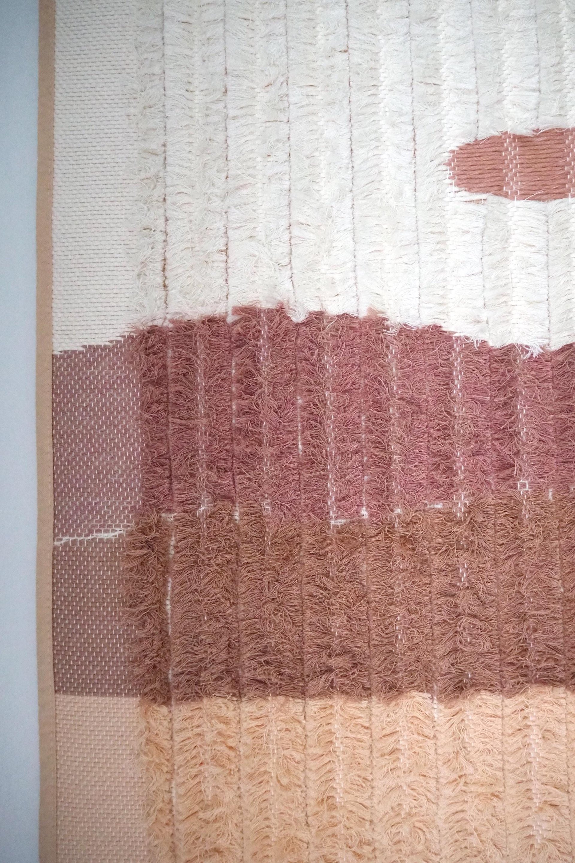 Vintage wall hanging | Large wall hanging | Vintage pink wall hanging | Scandinavian woven textile | Made in Finland