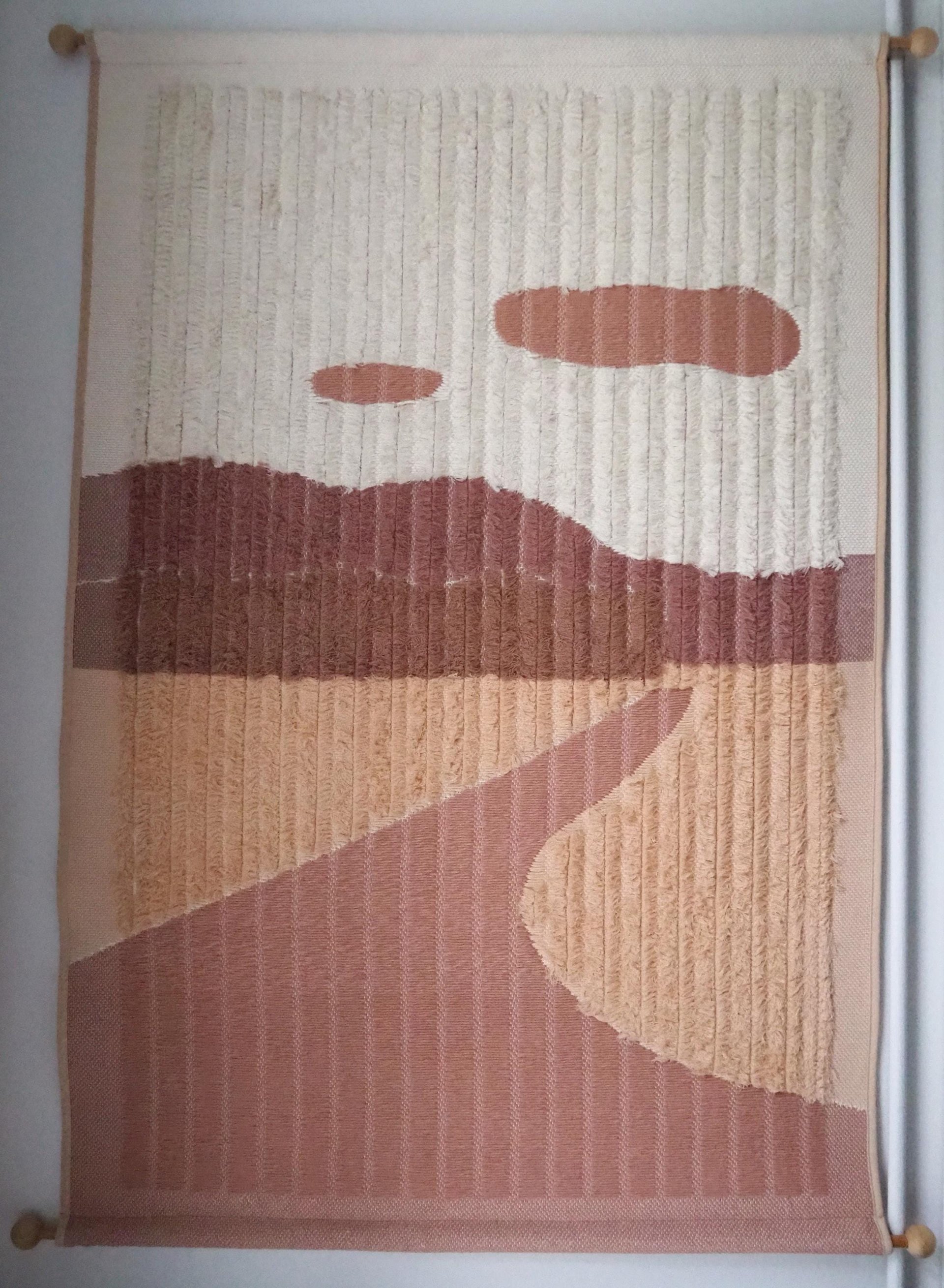 Vintage wall hanging | Large wall hanging | Vintage pink wall hanging | Scandinavian woven textile | Made in Finland