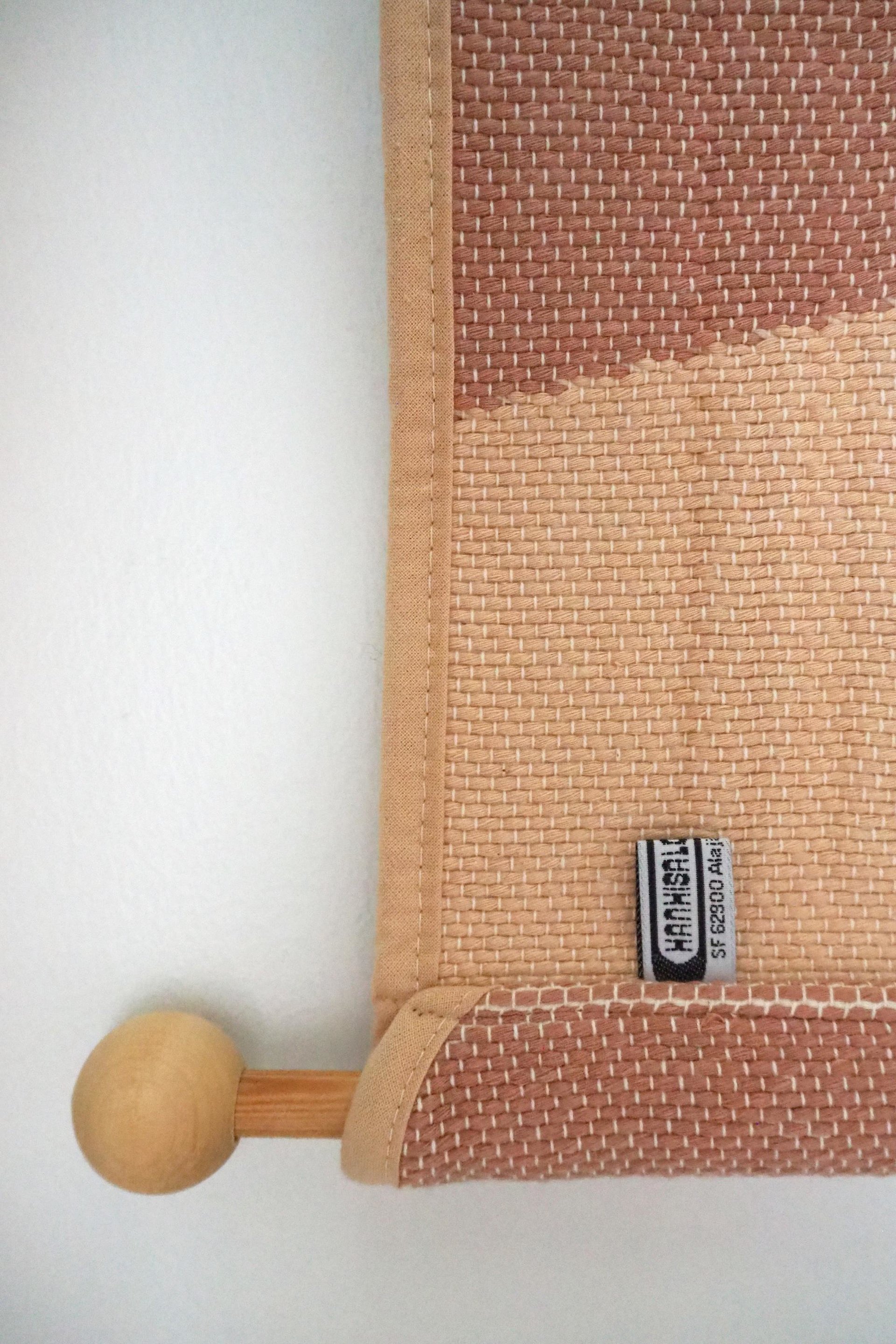 Vintage wall hanging | Large wall hanging | Vintage pink wall hanging | Scandinavian woven textile | Made in Finland