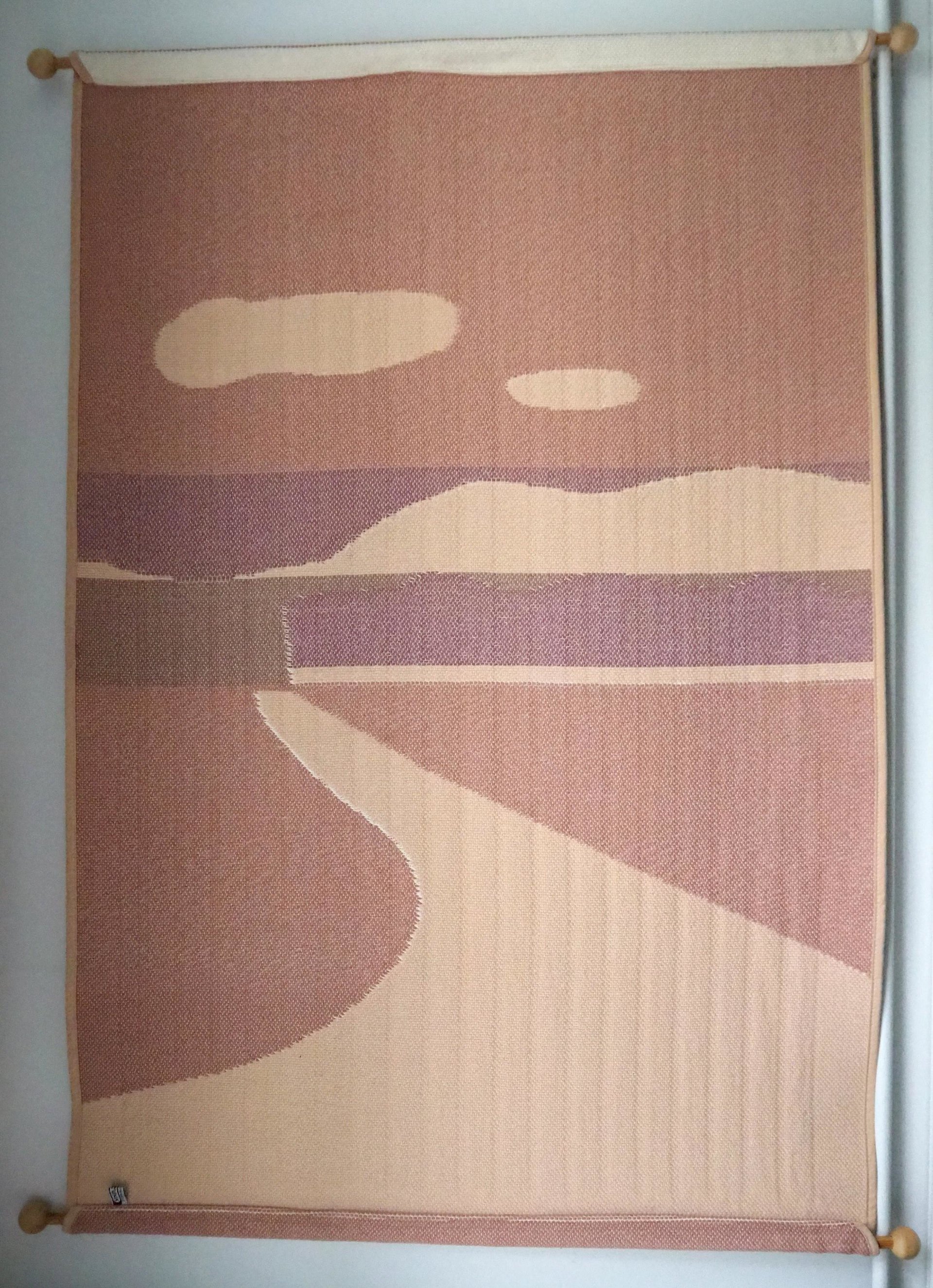 Vintage wall hanging | Large wall hanging | Vintage pink wall hanging | Scandinavian woven textile | Made in Finland