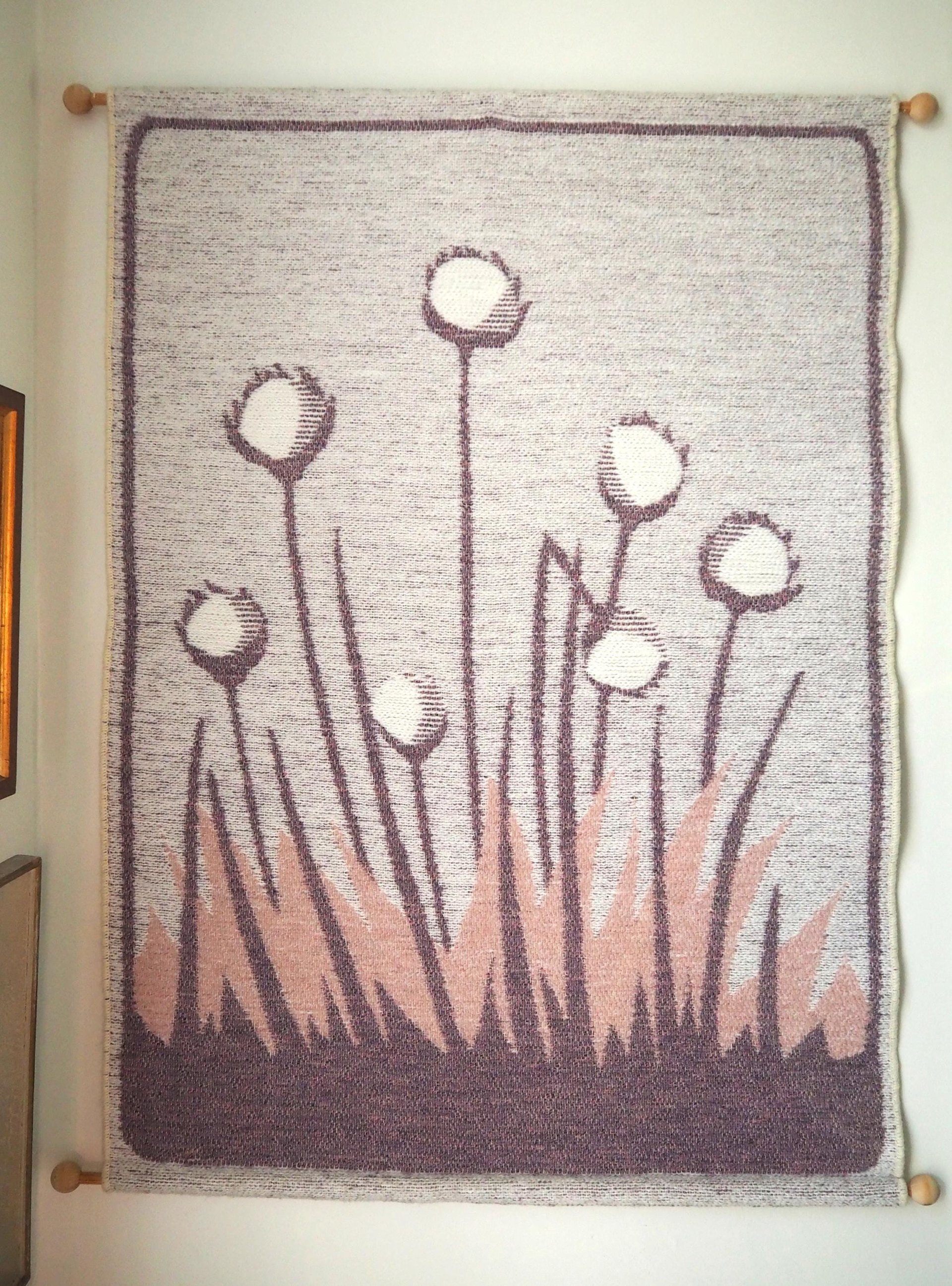Vintage wall hanging | Large wall hanging | Vintage wall tapestry | Scandinavian woven textile | Made in Finland | Cottongrass tapestry
