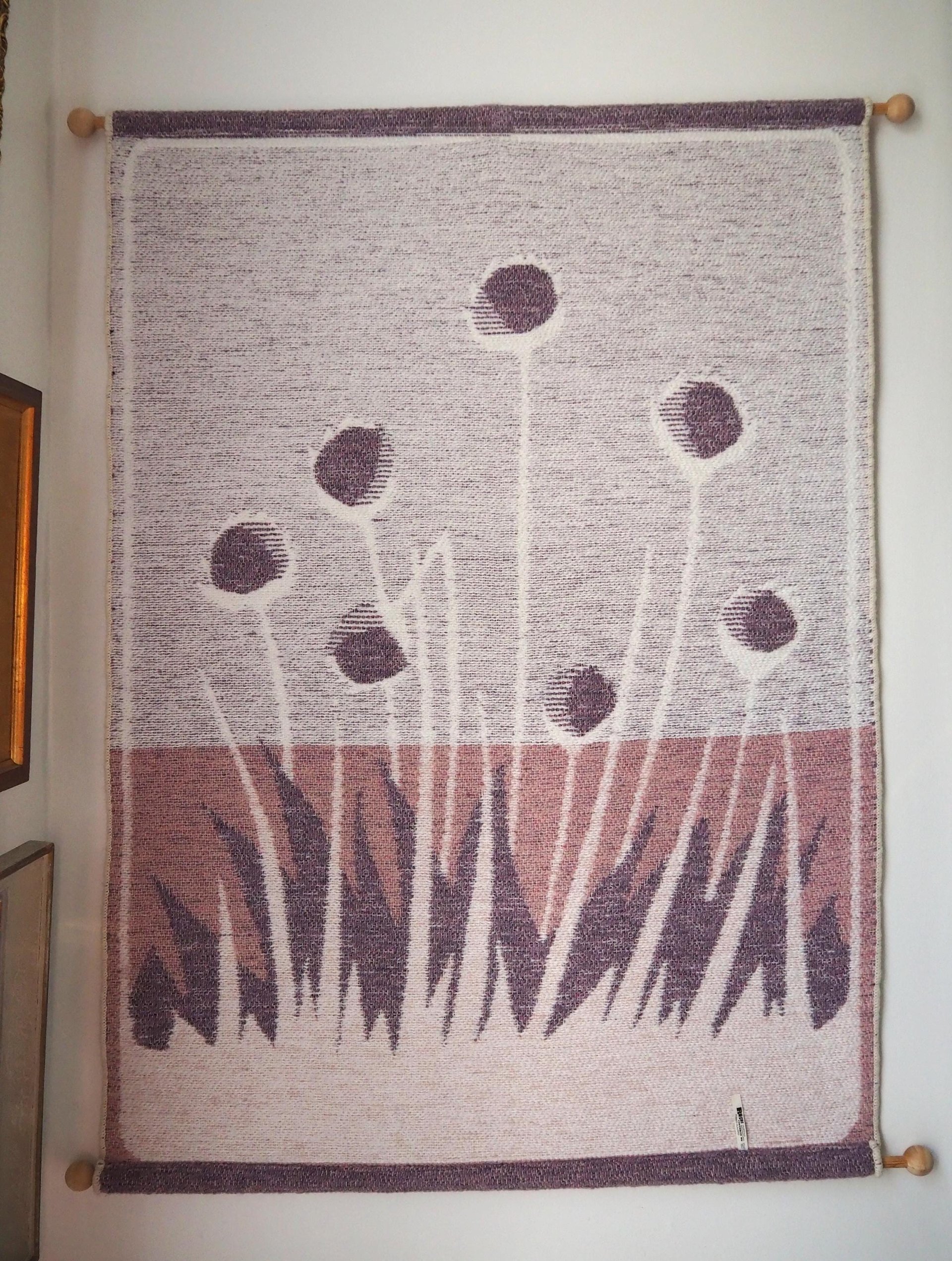 Vintage wall hanging | Large wall hanging | Vintage wall tapestry | Scandinavian woven textile | Made in Finland | Cottongrass tapestry