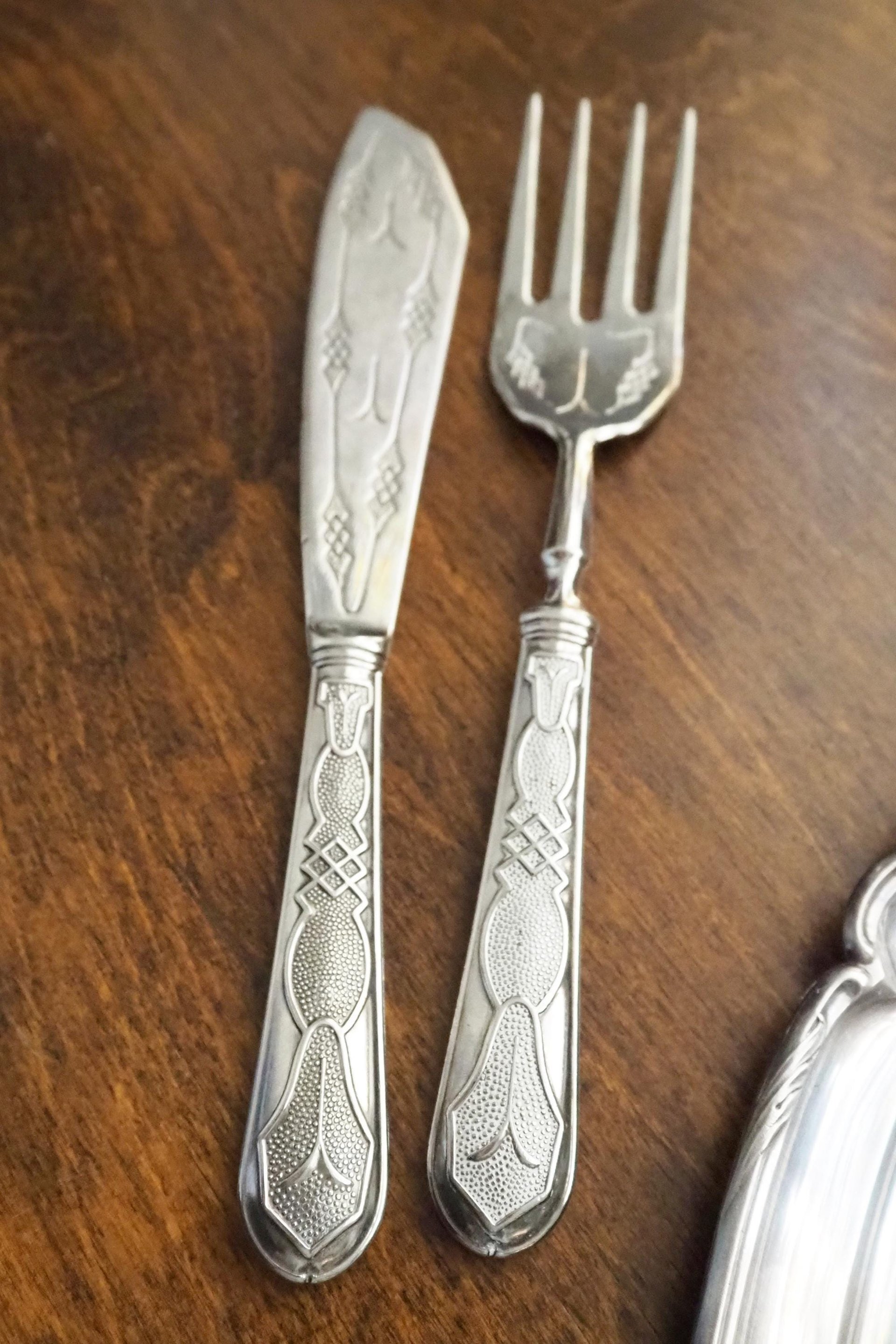 Vintage serving utensils | Vintage serving set | 1950s serving set | Vintage serving knife and fork | Vintage serveware
