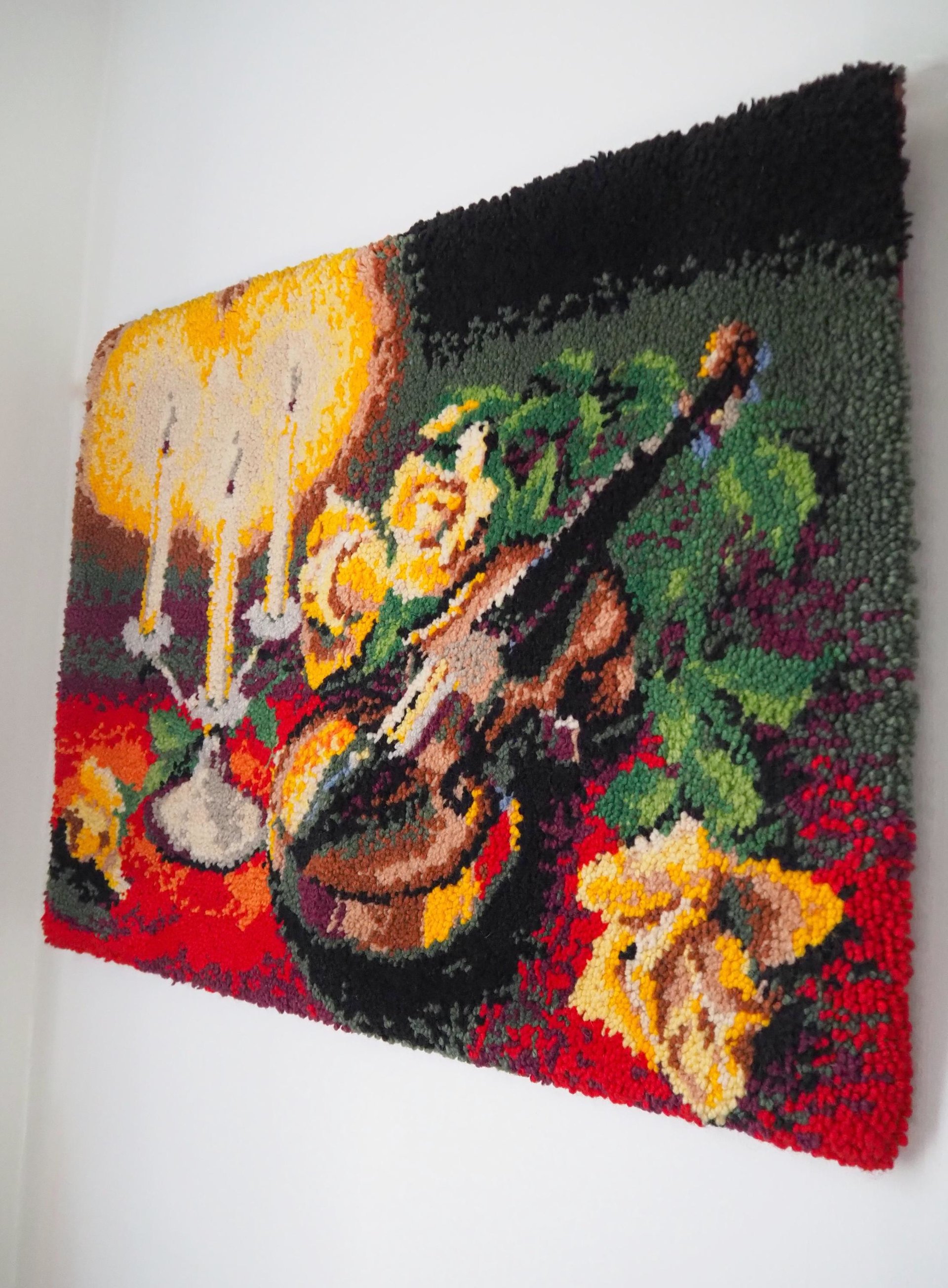 Vintage wall hanging | Vintage violin tapestry | Thick wall tapestry | Cottage core wall hanging | Vintage tapestry | Retro wall hanging