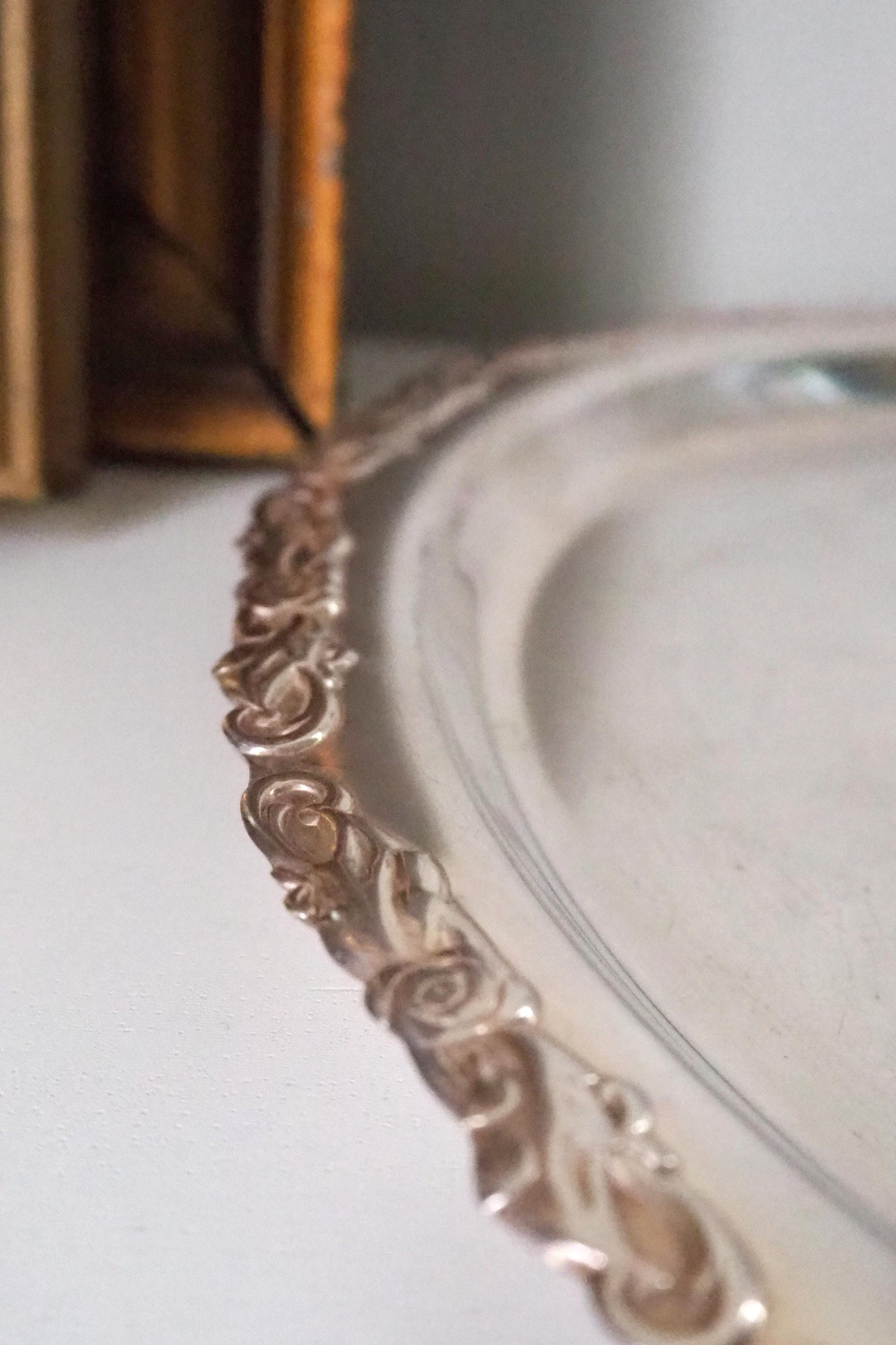 Vintage silver plated tray | Vintage silver platter | Vintage serving tray | Ornate serving tray | Silver plated tray Amy