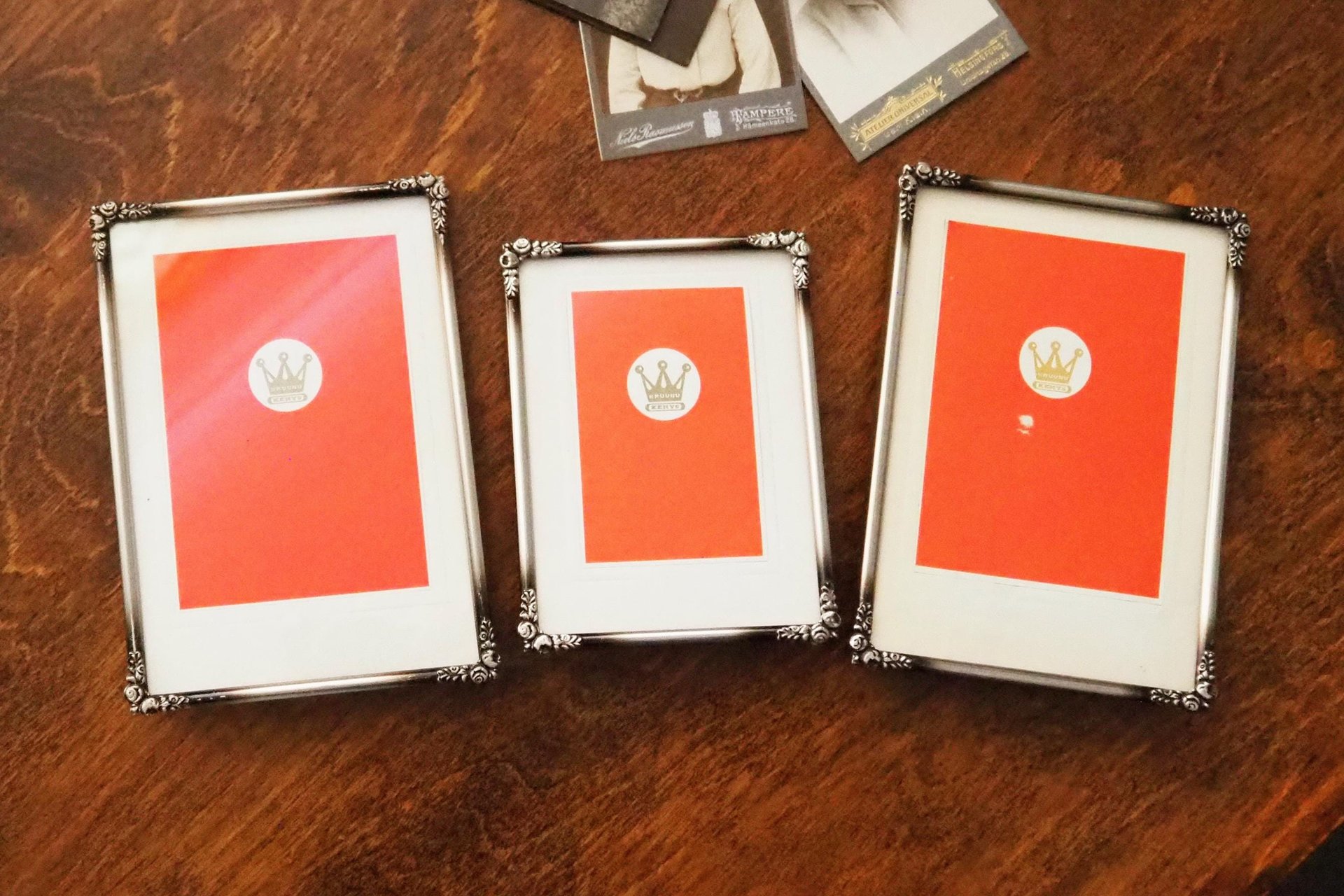 Set of three vintage photo frames | Vintage silver plated photo frames | Silver plated vintage frames | Silver plated picture frames