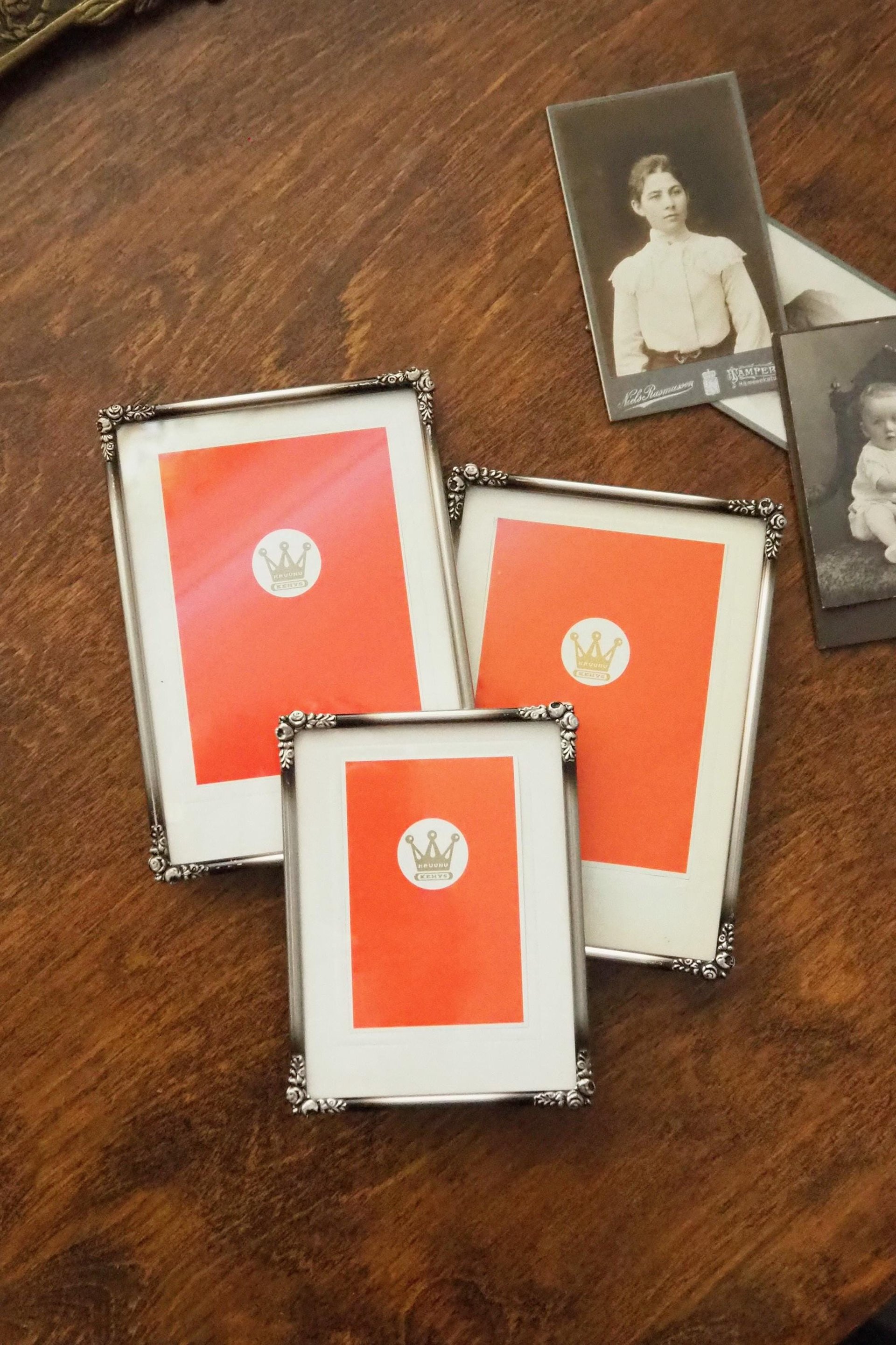 Set of three vintage photo frames | Vintage silver plated photo frames | Silver plated vintage frames | Silver plated picture frames