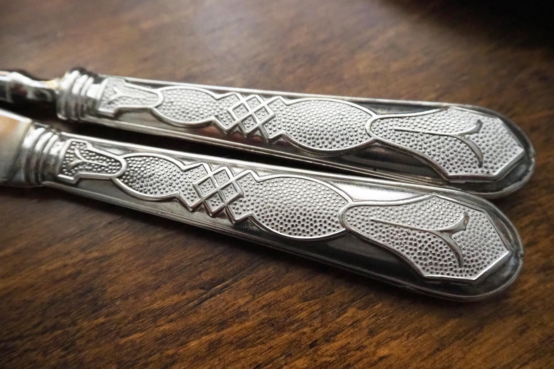 Vintage serving utensils | Vintage serving set | 1950s serving set | Vintage serving knife and fork | Vintage serveware