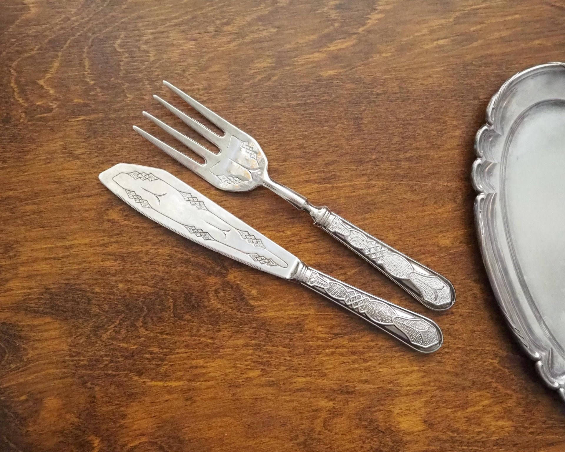 Vintage serving utensils | Vintage serving set | 1950s serving set | Vintage serving knife and fork | Vintage serveware