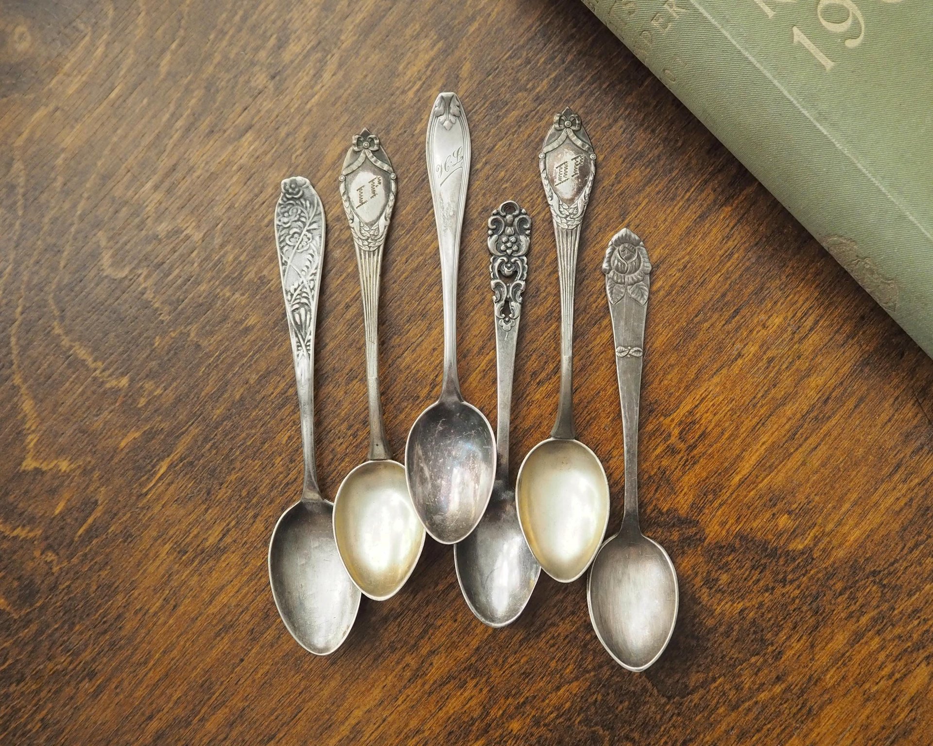 Set of six vintage teaspoons | Small silver plated teaspoons | Mismatched teaspoon set | Vintage alpacca teaspoons