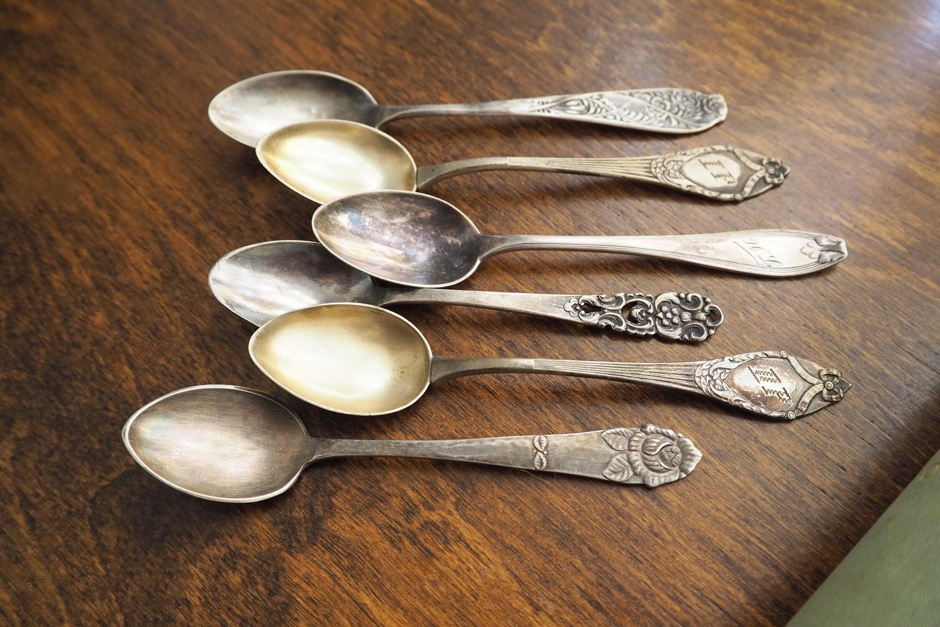 Set of six vintage teaspoons | Small silver plated teaspoons | Mismatched teaspoon set | Vintage alpacca teaspoons