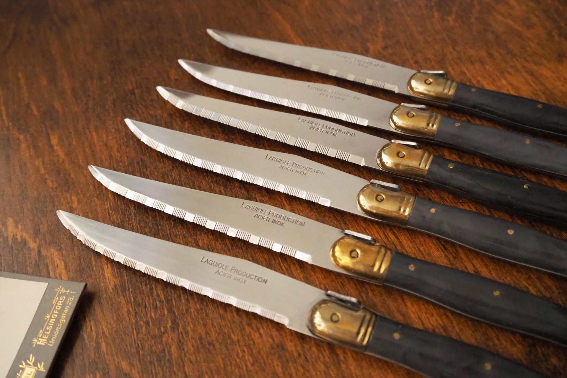 Set of six vintage steak knives | Vintage Laguiole knives | Vintage stainless steel knives | Vintage steak knife set | Acier Inox