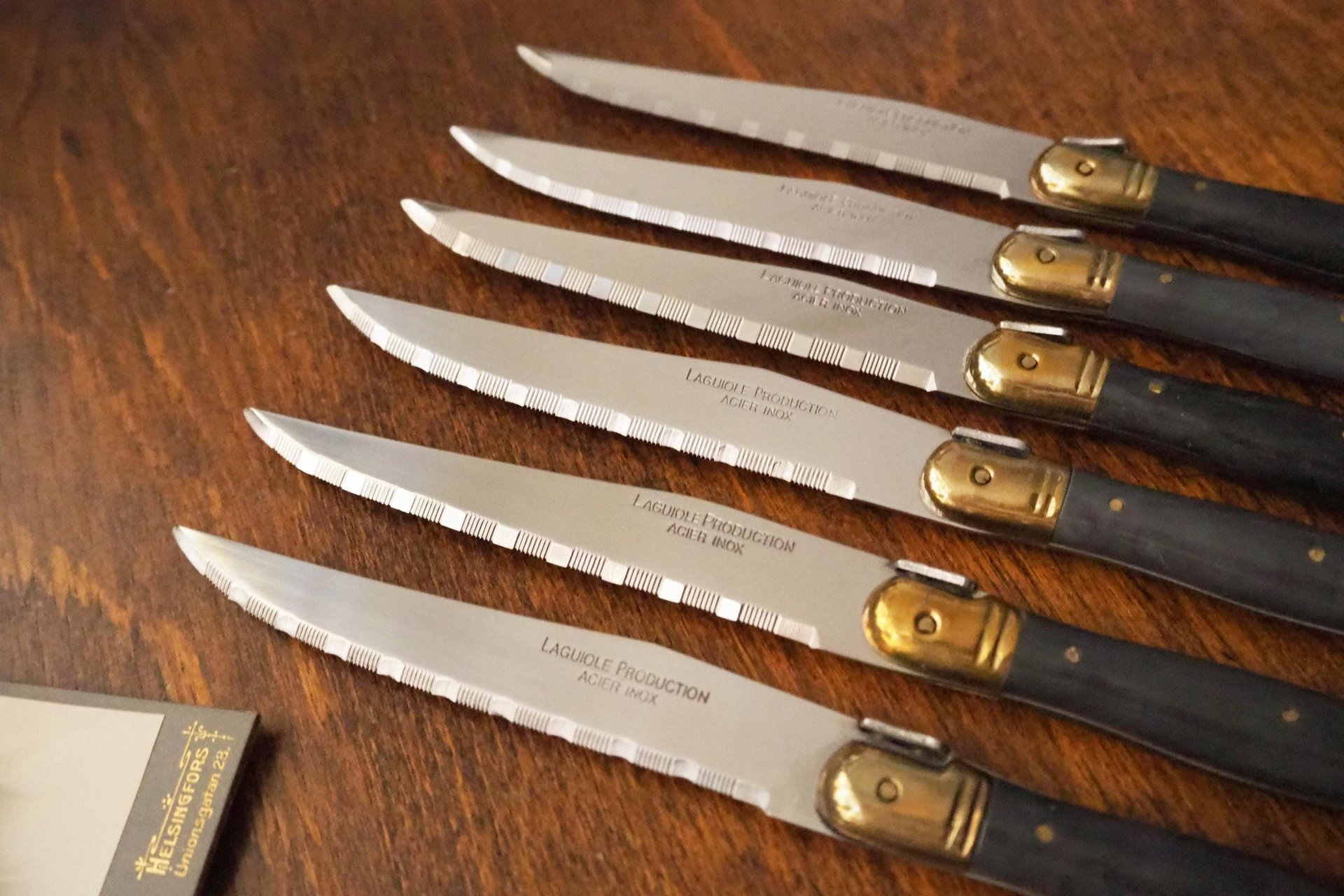 Set of six vintage steak knives | Vintage Laguiole knives | Vintage stainless steel knives | Vintage steak knife set | Acier Inox