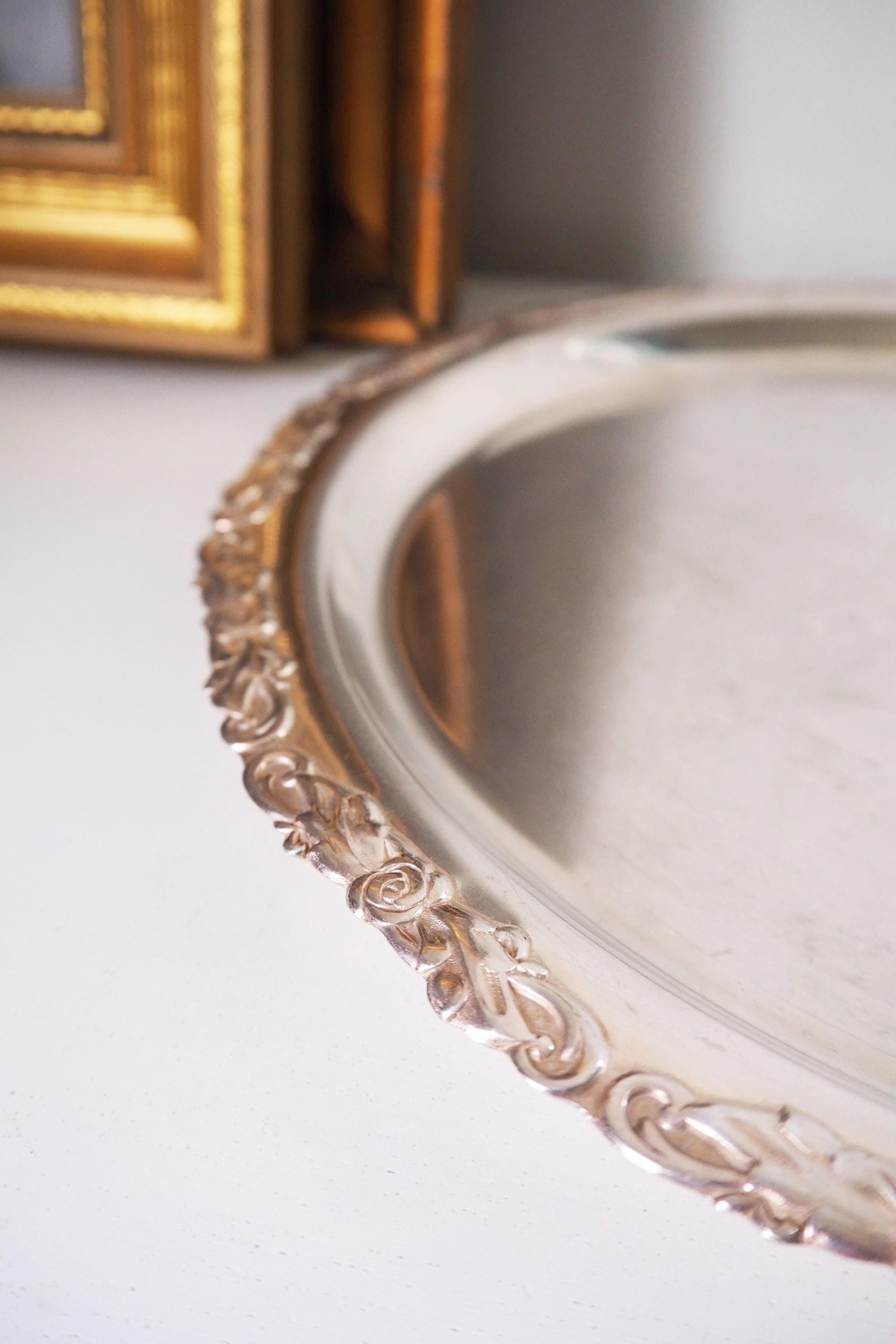 Vintage silver plated tray | Vintage silver platter | Vintage serving tray | Ornate serving tray | Silver plated tray Amy
