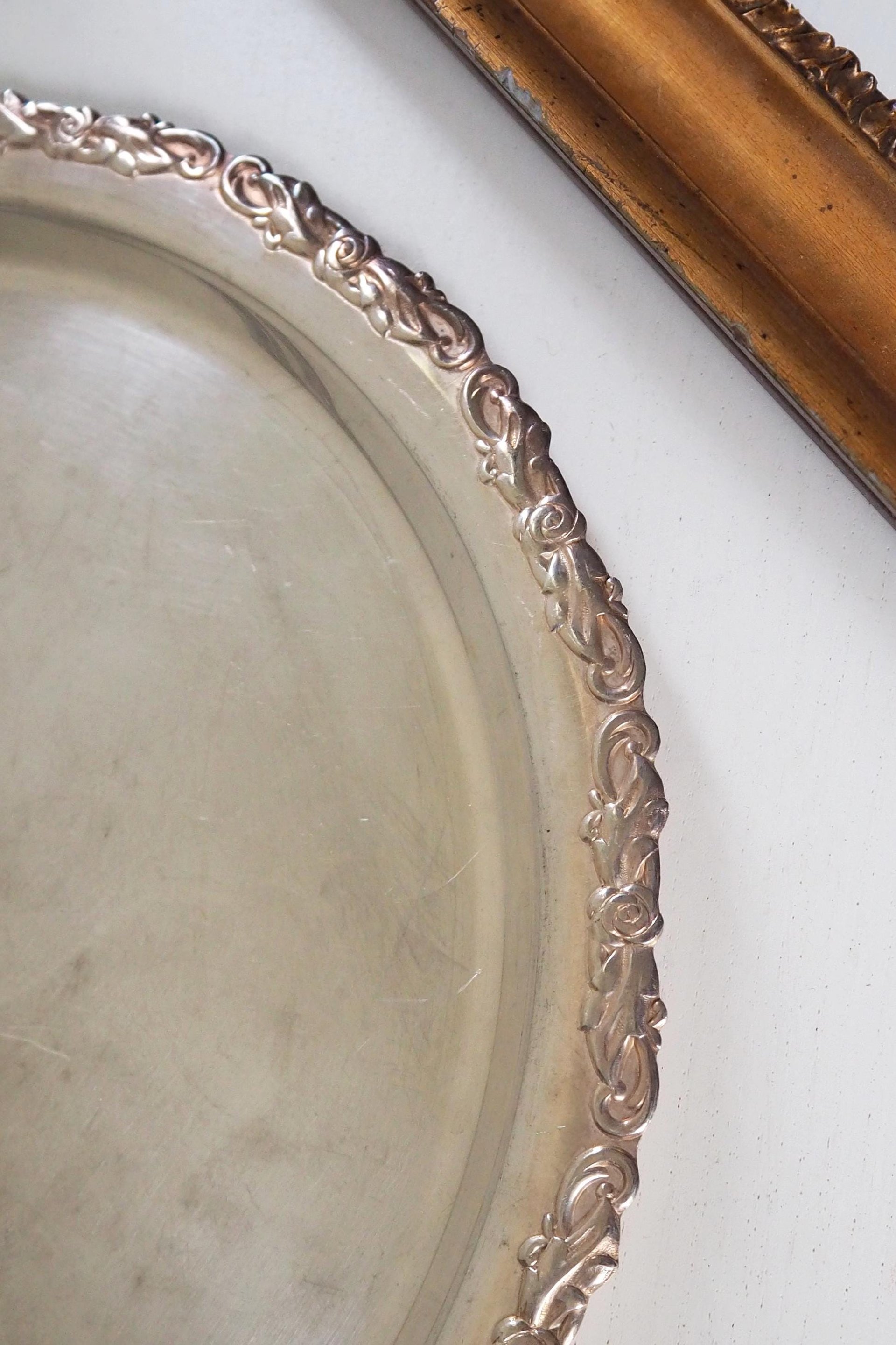 Vintage silver plated tray | Vintage silver platter | Vintage serving tray | Ornate serving tray | Silver plated tray Amy