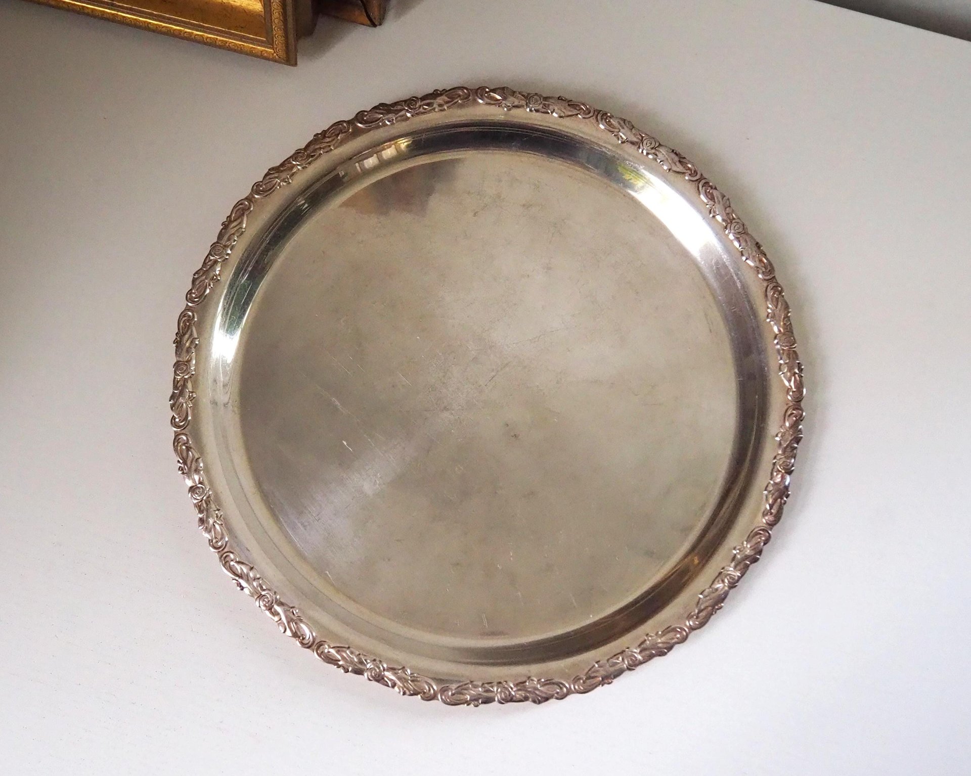 Vintage silver plated tray | Vintage silver platter | Vintage serving tray | Ornate serving tray | Silver plated tray Amy