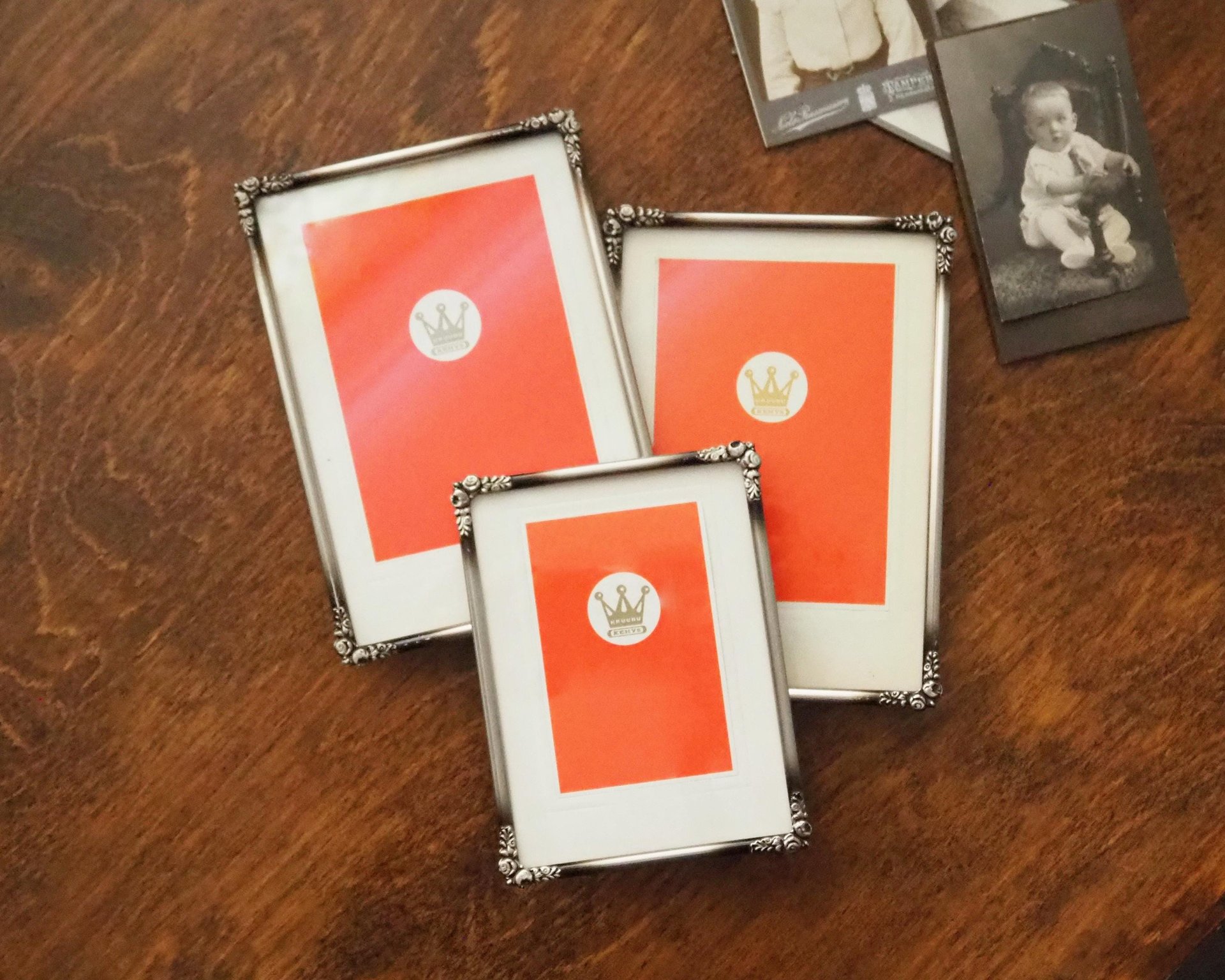 Set of three vintage photo frames | Vintage silver plated photo frames | Silver plated vintage frames | Silver plated picture frames