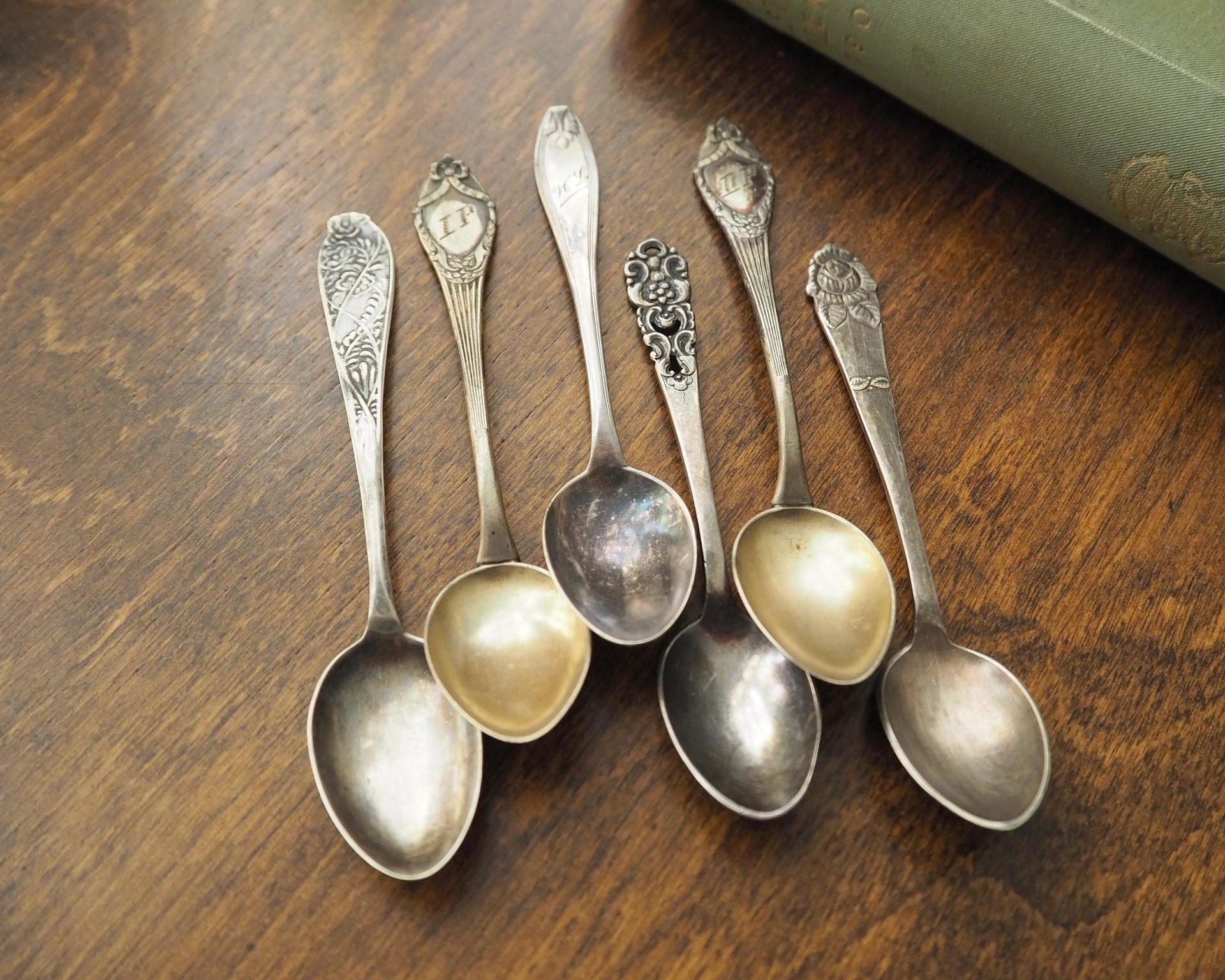 Set of six vintage teaspoons | Small silver plated teaspoons | Mismatched teaspoon set | Vintage alpacca teaspoons