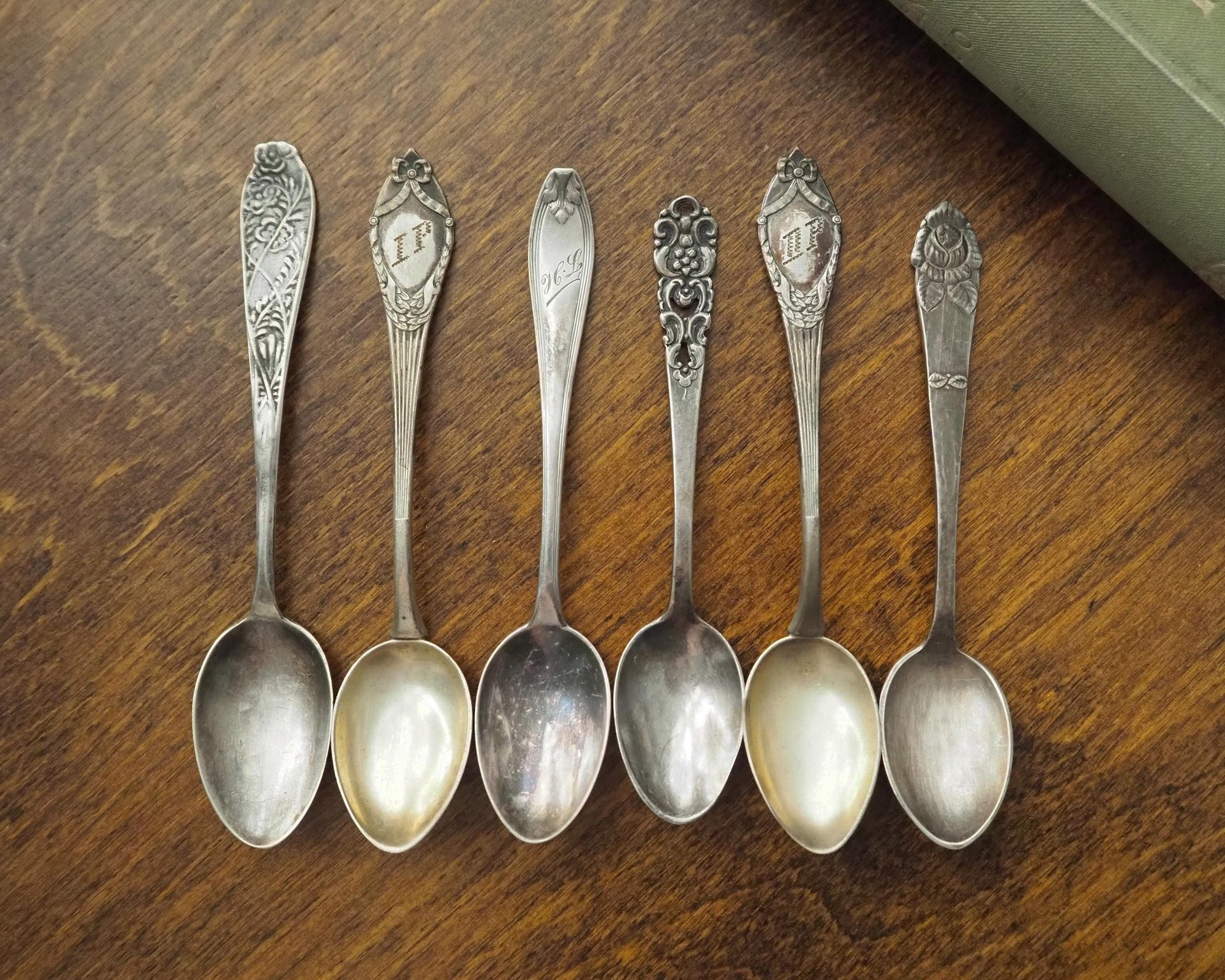 Set of six vintage teaspoons | Small silver plated teaspoons | Mismatched teaspoon set | Vintage alpacca teaspoons
