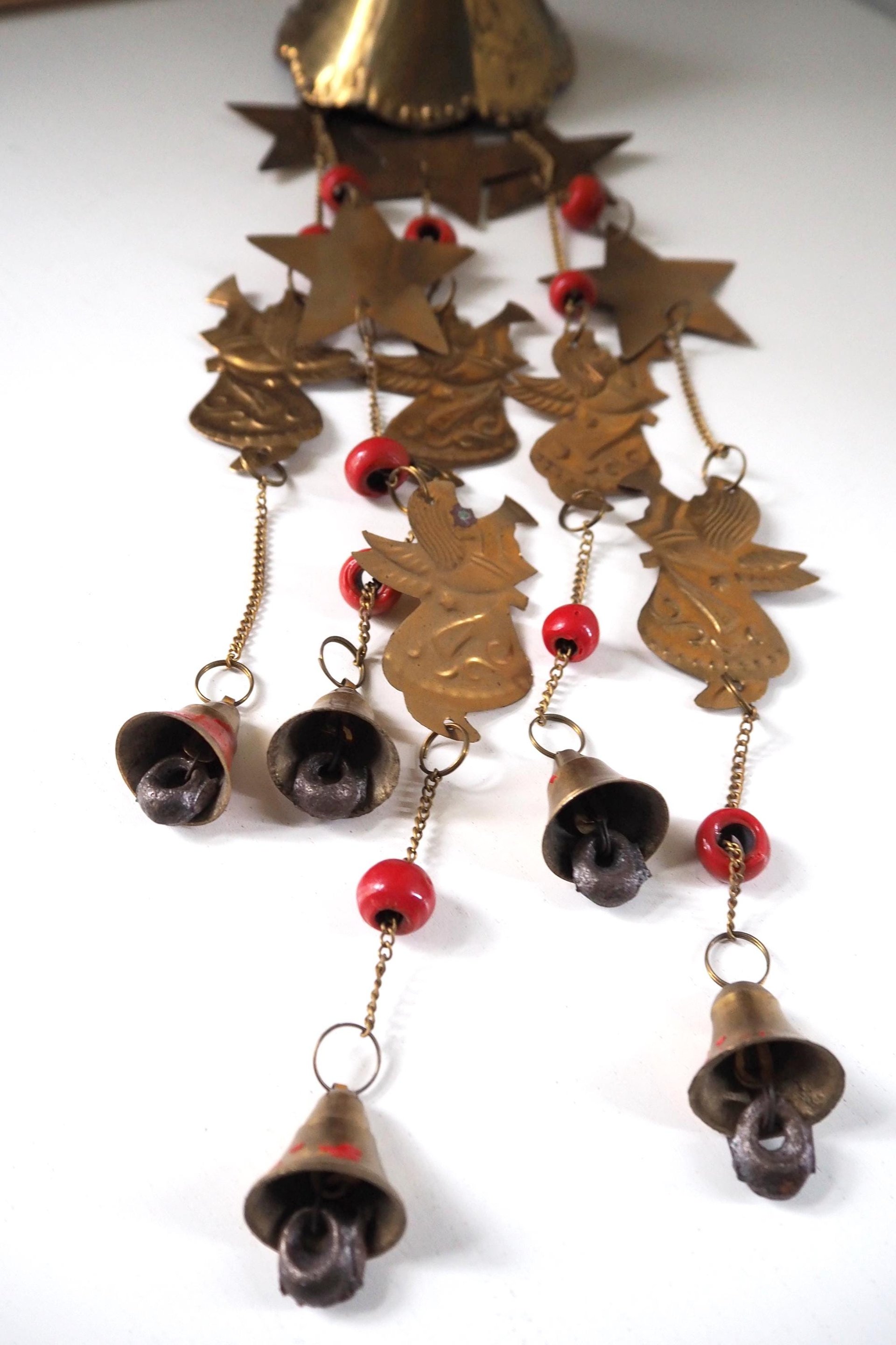 Vintage wind chime | Vintage brass wind chime | Brass wind chime | Angel wind chime with bells | Vintage Christmas decor