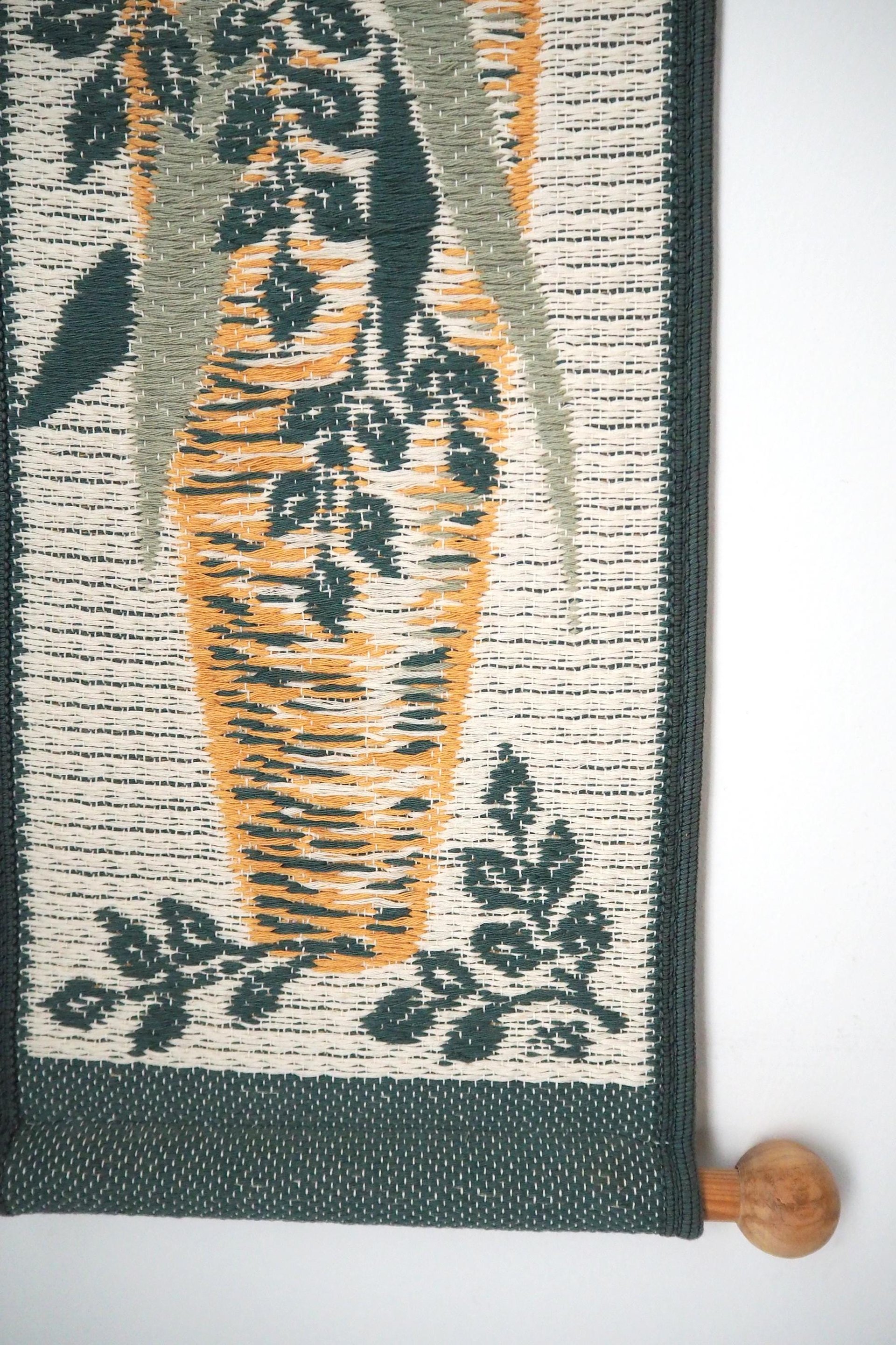 Vintage wall hanging | Long wall hanging | Nature wall hanging | Scandinavian woven textile | Made in Finland