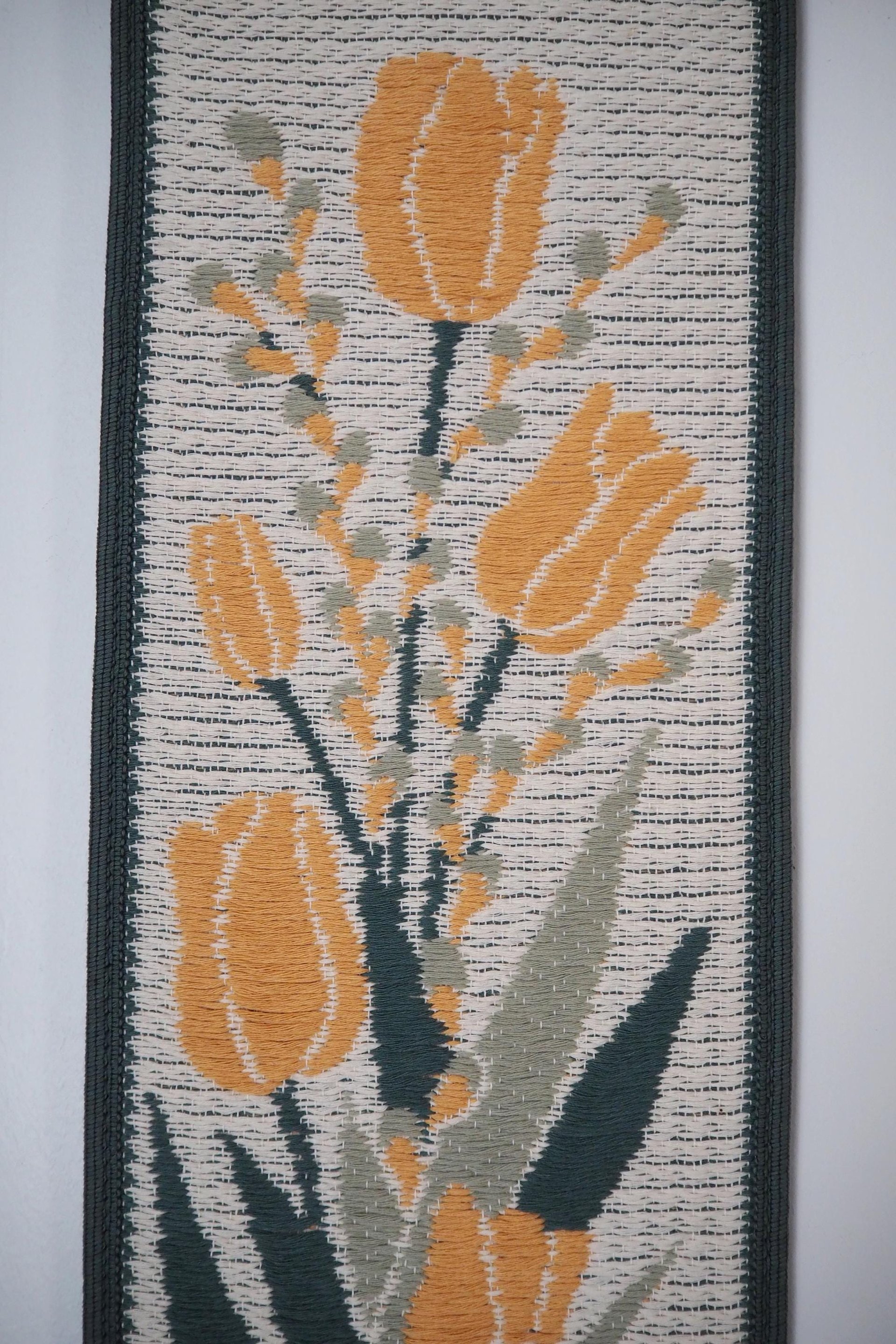 Vintage wall hanging | Long wall hanging | Nature wall hanging | Scandinavian woven textile | Made in Finland