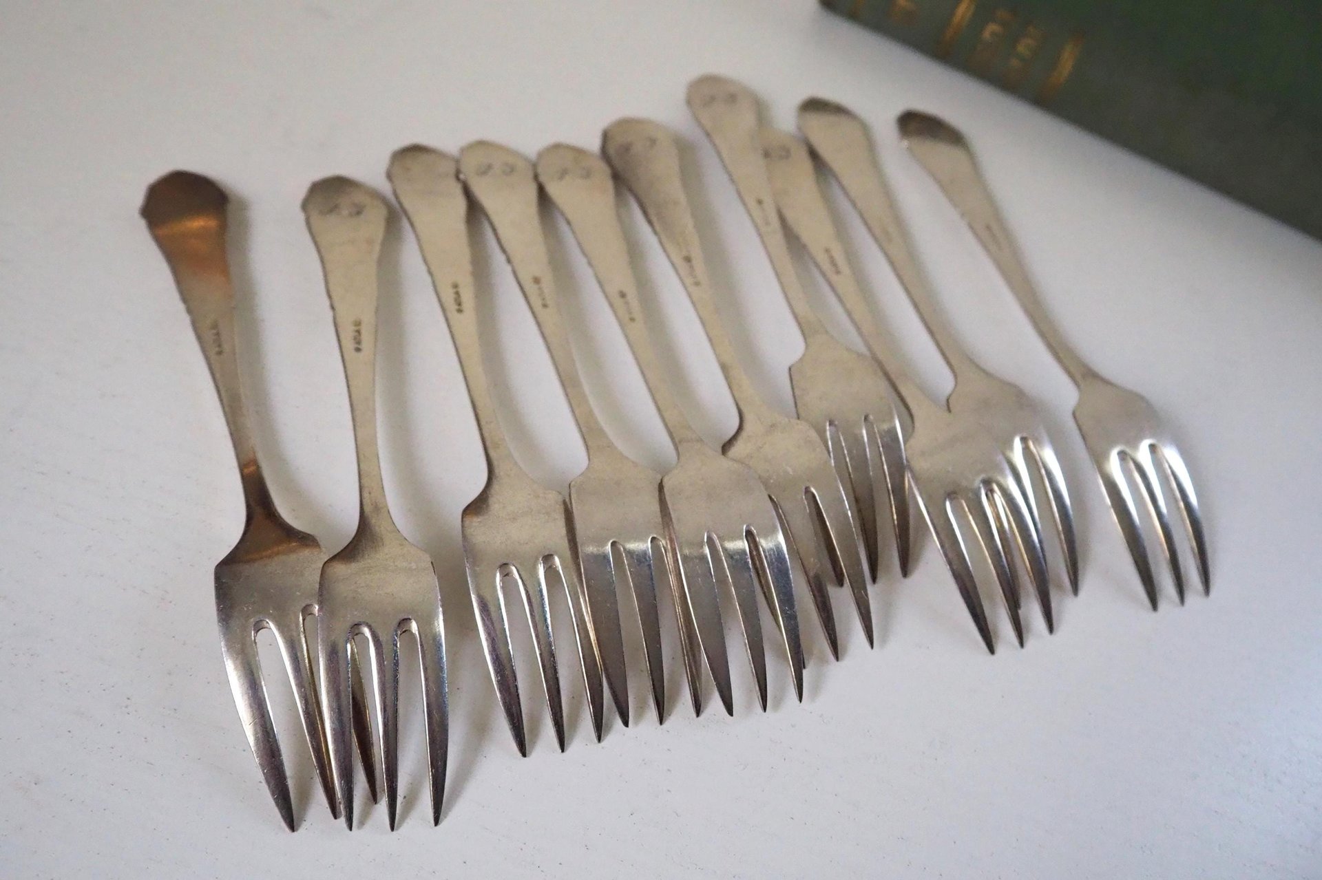 Set of ten vintage dessert forks | Danish dessert forks | Vintage dessert forks | Atla dessert forks | Small vintage forks | Made in Denmark