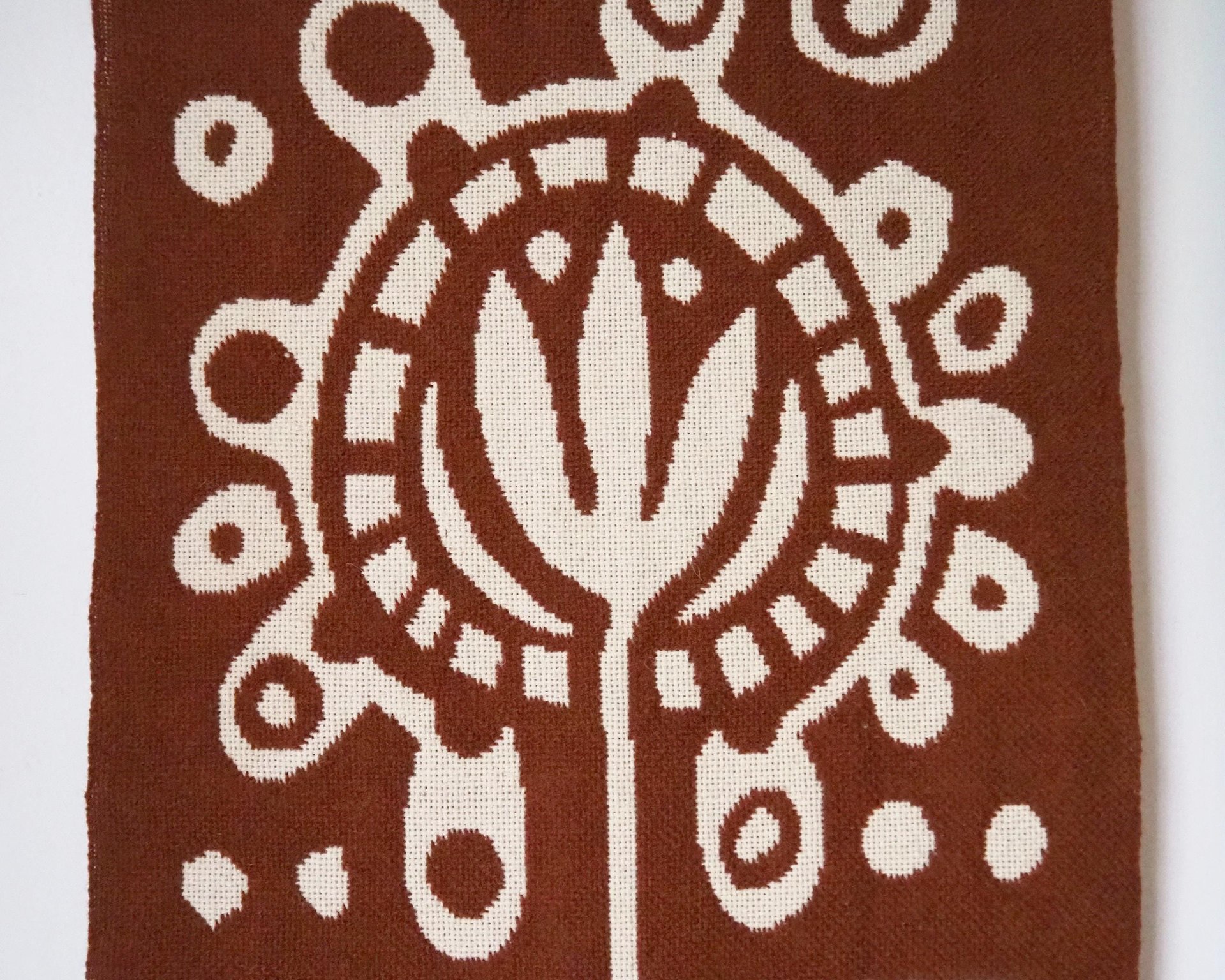 Vintage wall hanging | Long white and brown wall hanging | Scandinavian wall hanging | Vintage wall tapestry | Handmade wall tapestry