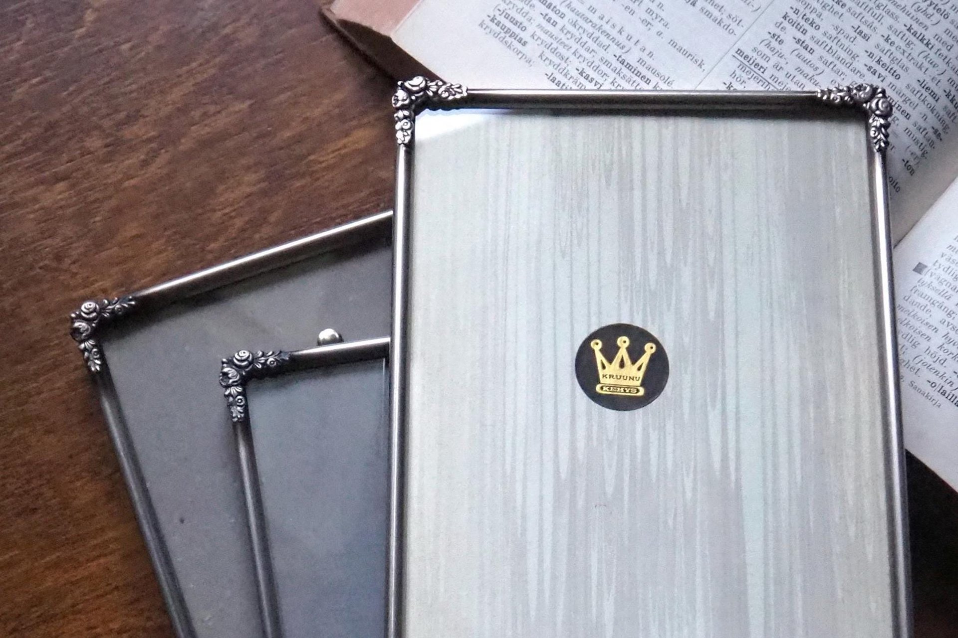 Set of three vintage photo frames | Silver plated photo frames 12x18 cm | Vintage silver plated picture frames | Vintage picture frames