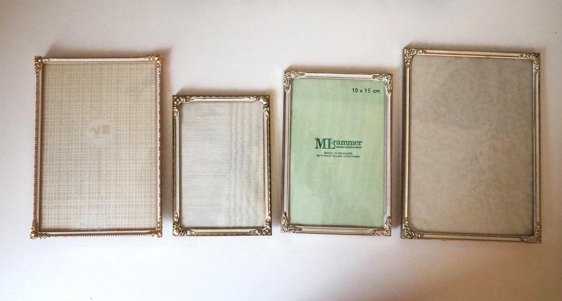 Set of four vintage photo frames | Set of four mismatched vintage frames | Vintage brass picture frames | Vintage brass frame set