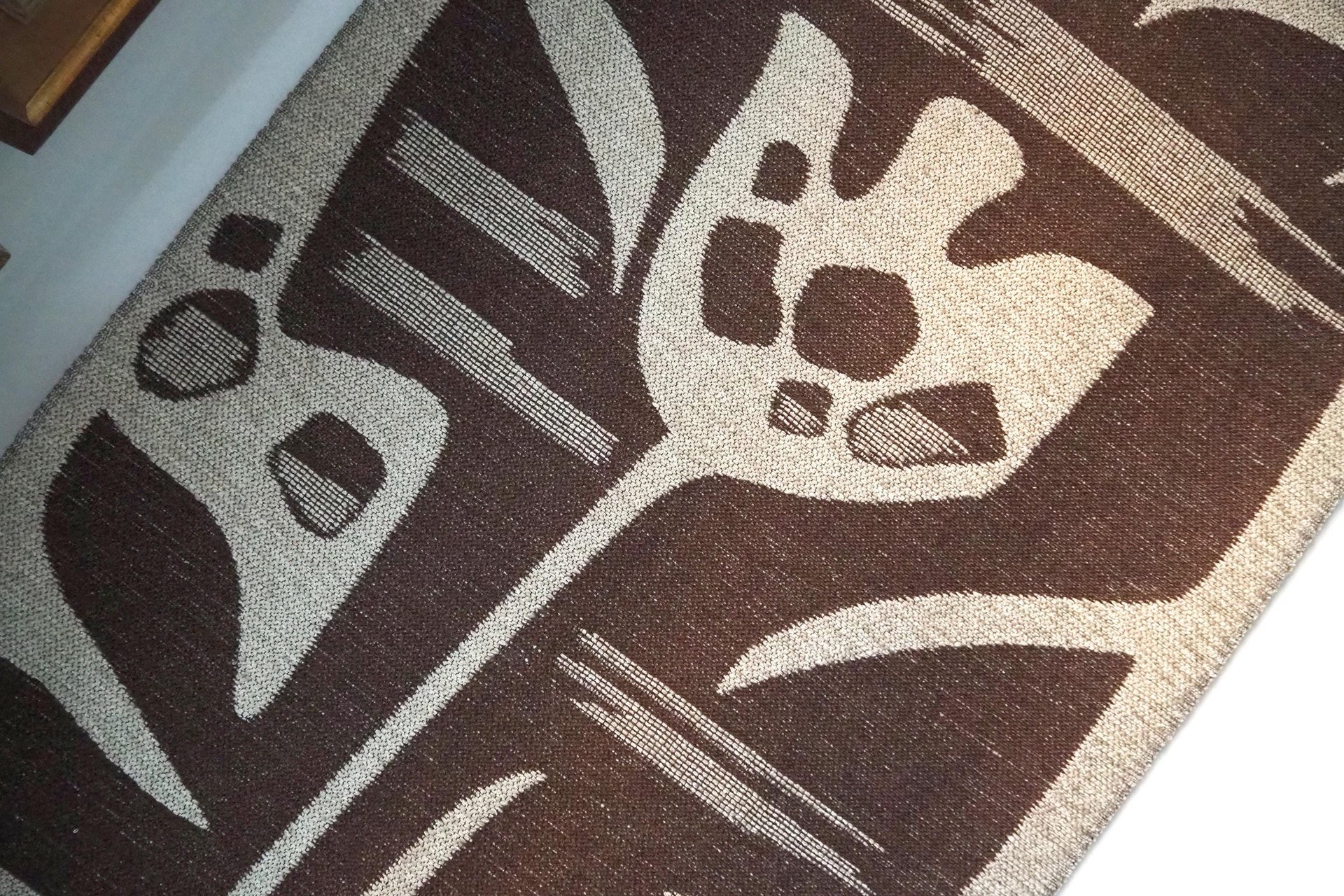 Vintage wall hanging | Large wall hanging | Scandinavian woven textile | Brown and beige wall hanging | Abstract wall tapestry