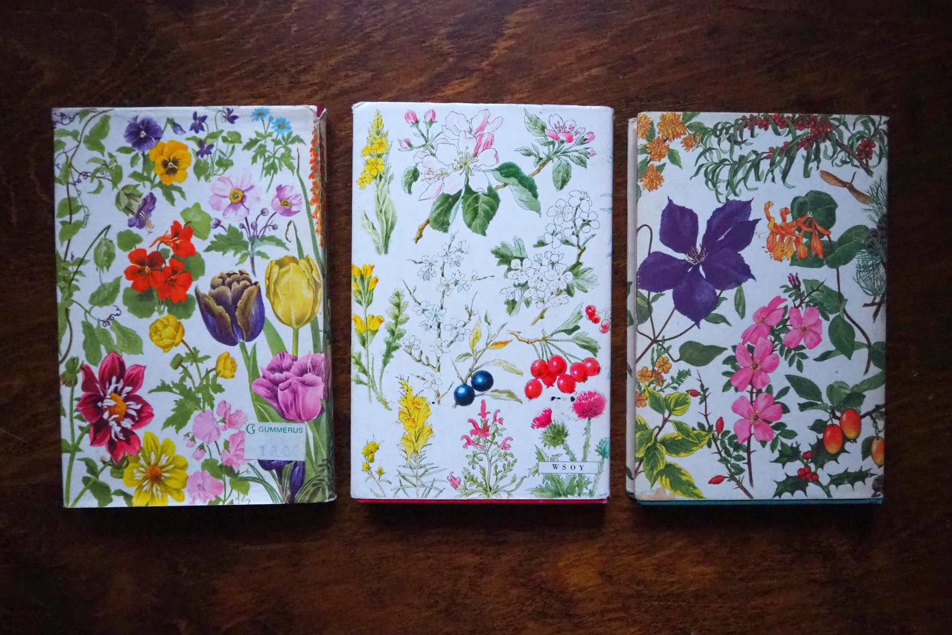 Vintage flower and plant book set | Finnish flower books | Vintage botanical books | Illustrated flower books | Vintage floral illustrations