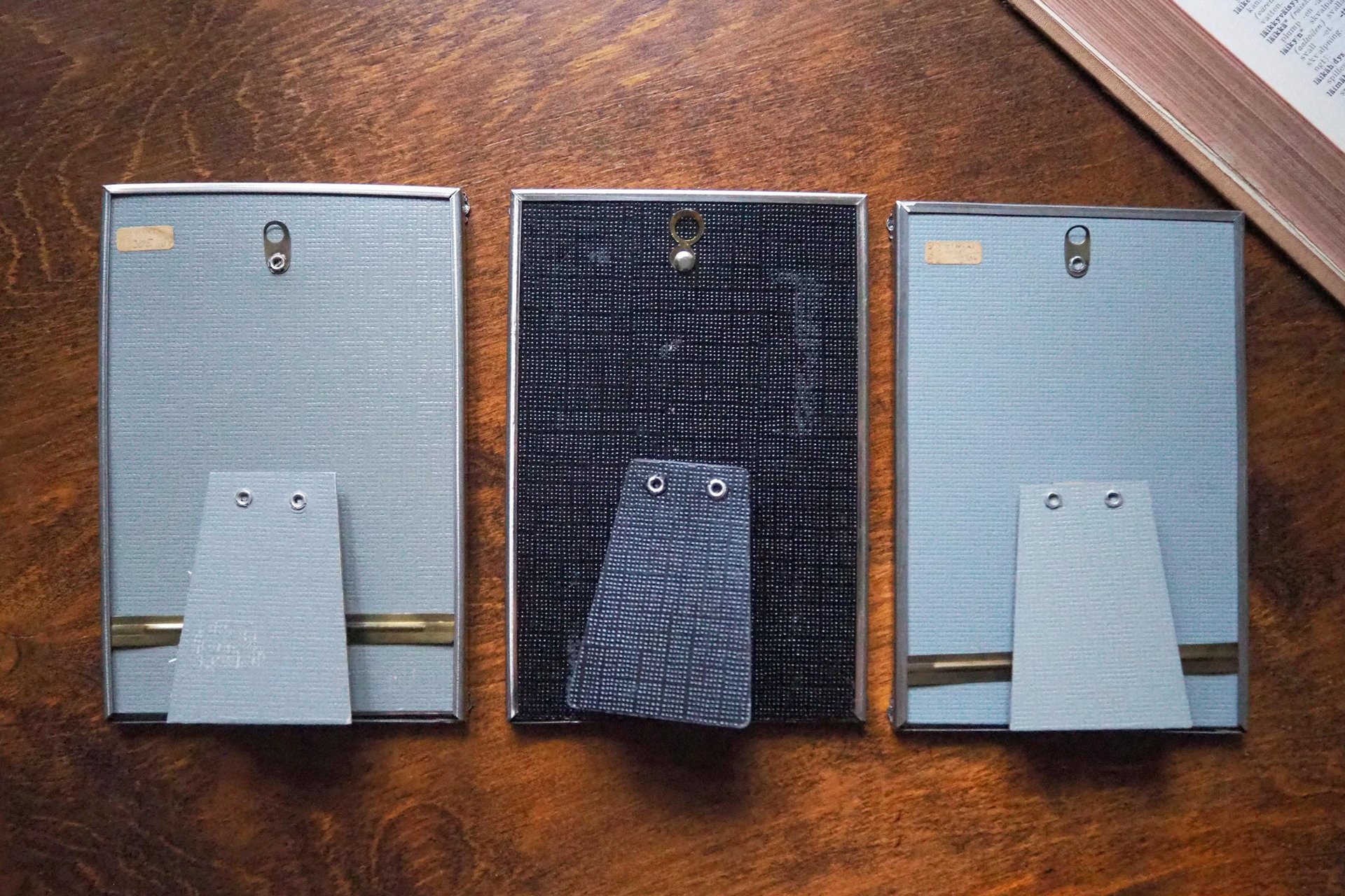 Set of three vintage photo frames | Silver plated photo frames 12x18 cm | Vintage silver plated picture frames | Vintage picture frames