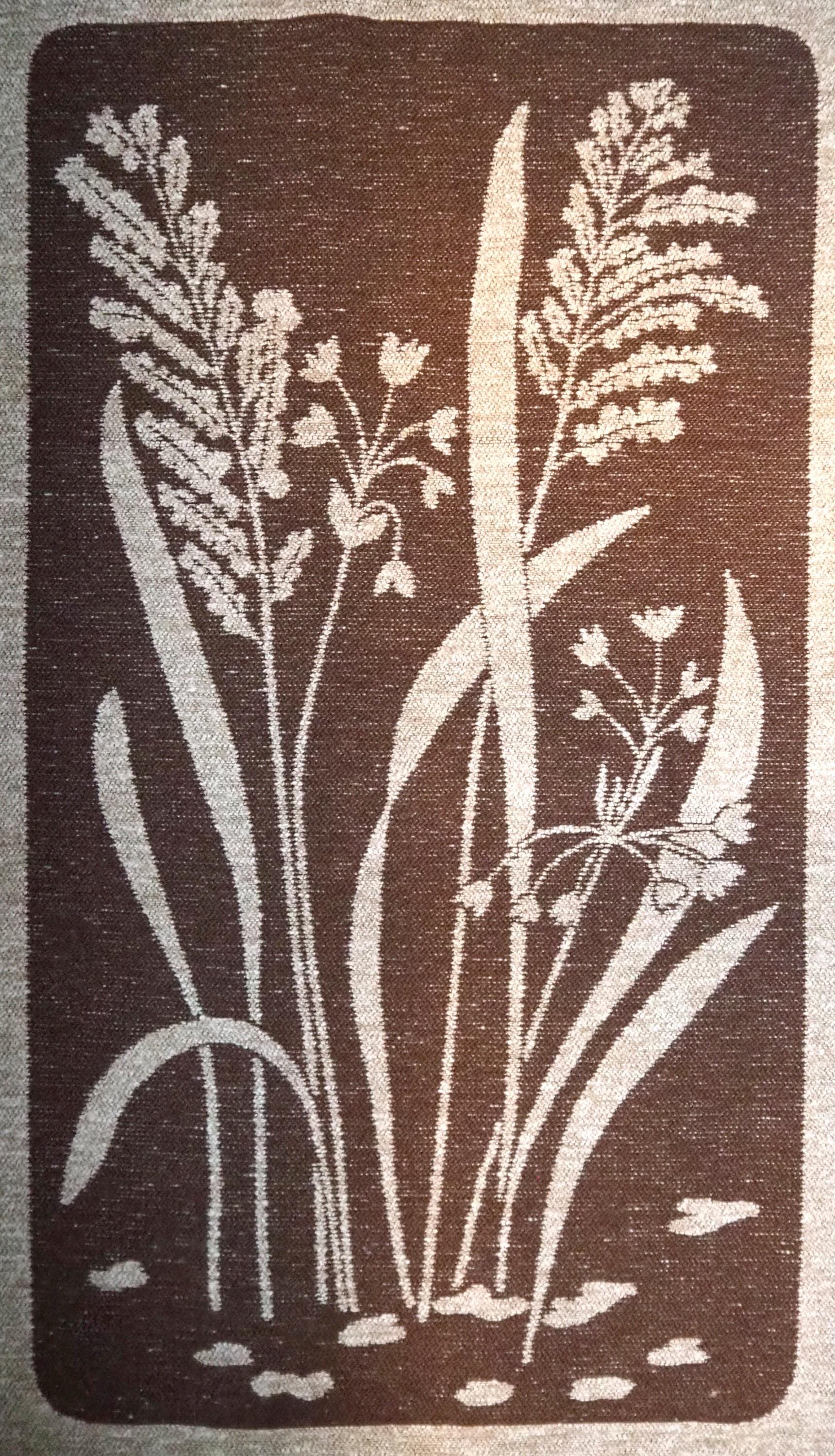 Vintage wall hanging | Large wall hanging | Scandinavian wall tapestry | Brown and beige wall hanging | Made in Finland