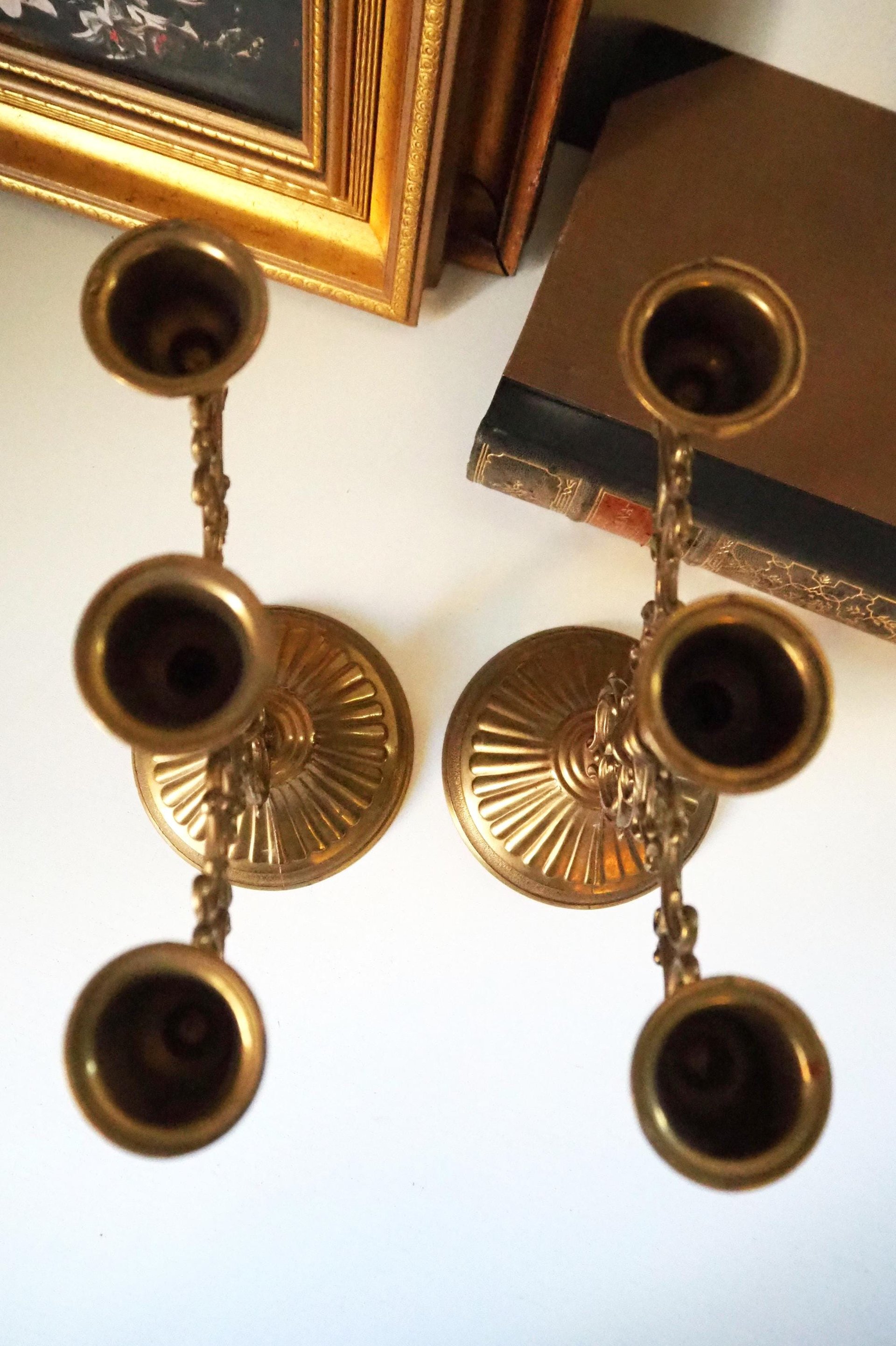 Vintage three arm candelabrums | Set of two matching candelabrums | Three arm candlestick holders | Vintage candelabra | Matching candelabra